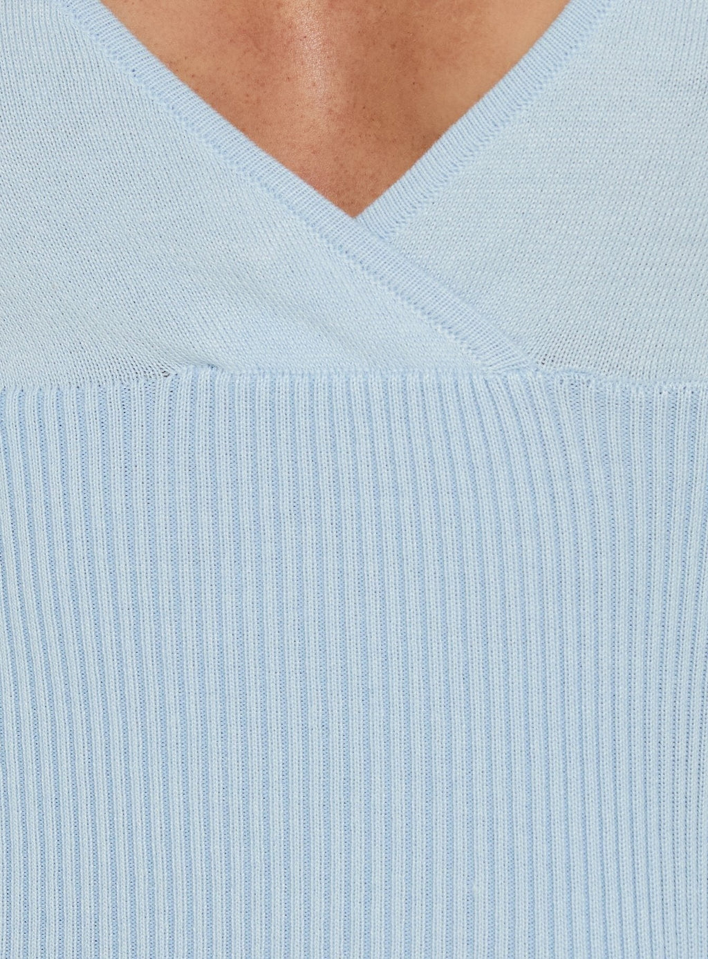 Yumie Long Sleeve Cross Front Top Ice Blue