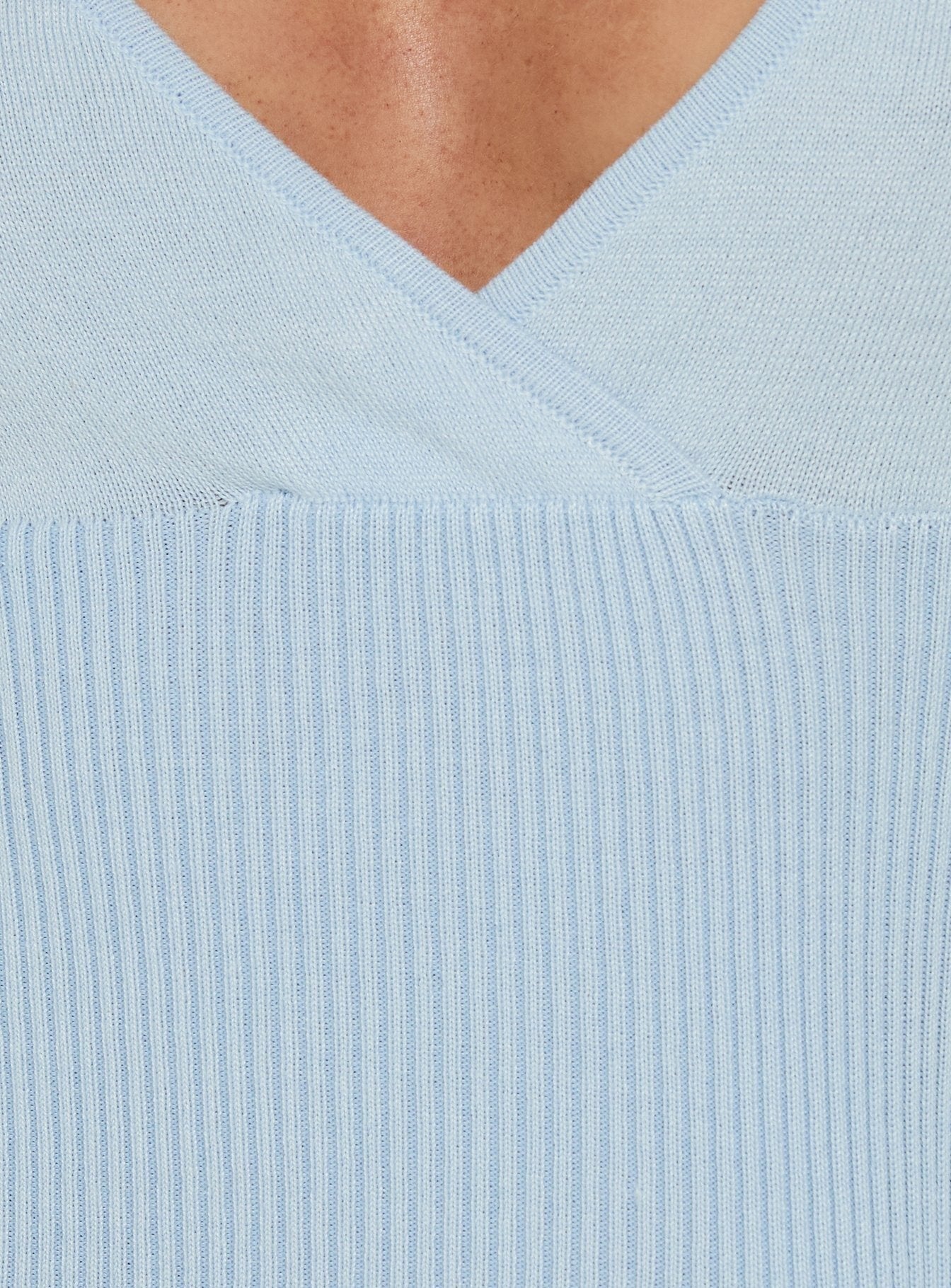 Yumie Long Sleeve Cross Front Top Ice Blue