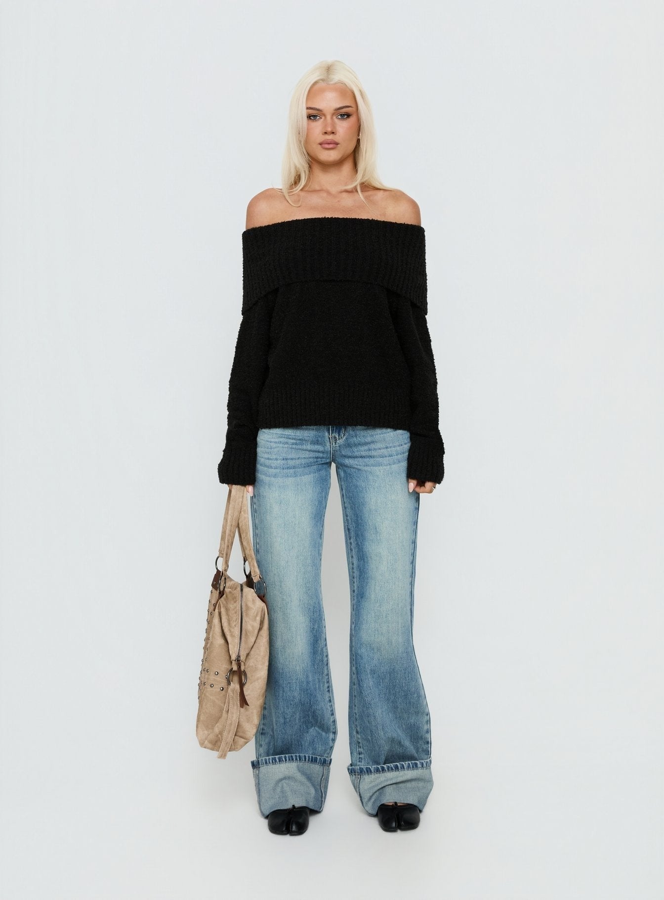 Parkley Boucle Off The Shoulder Black