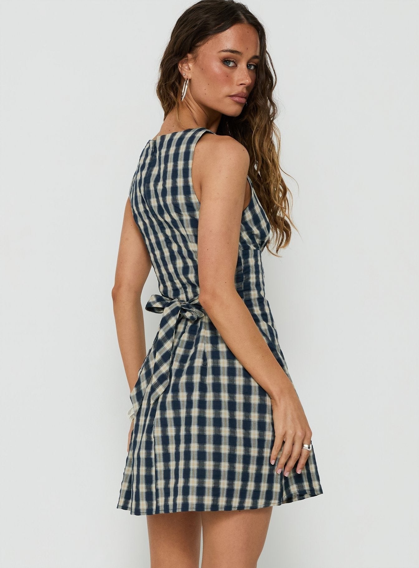Sweet Somethings Mini Dress Navy Check