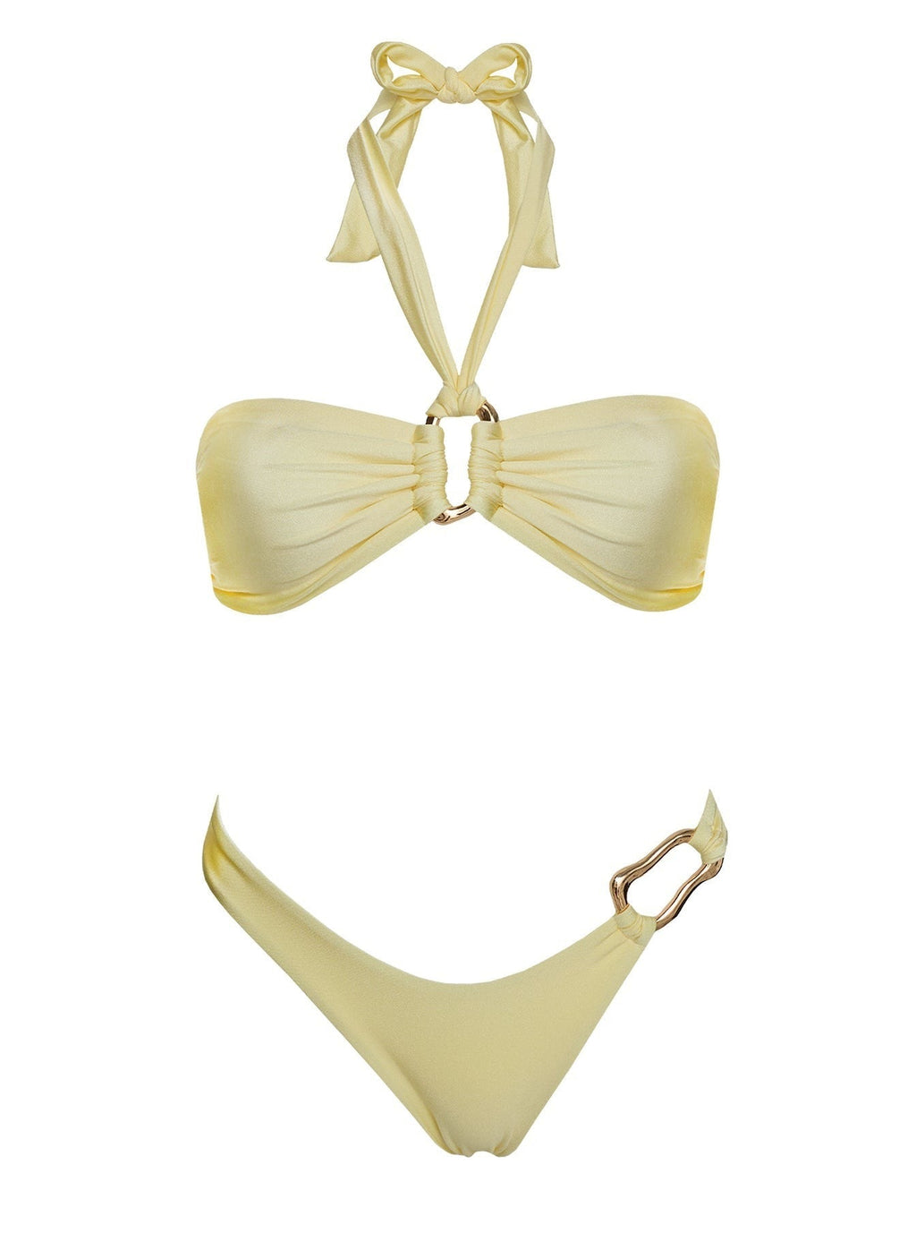 Nolanah Hardware High Side Bikini Bottoms Yellow