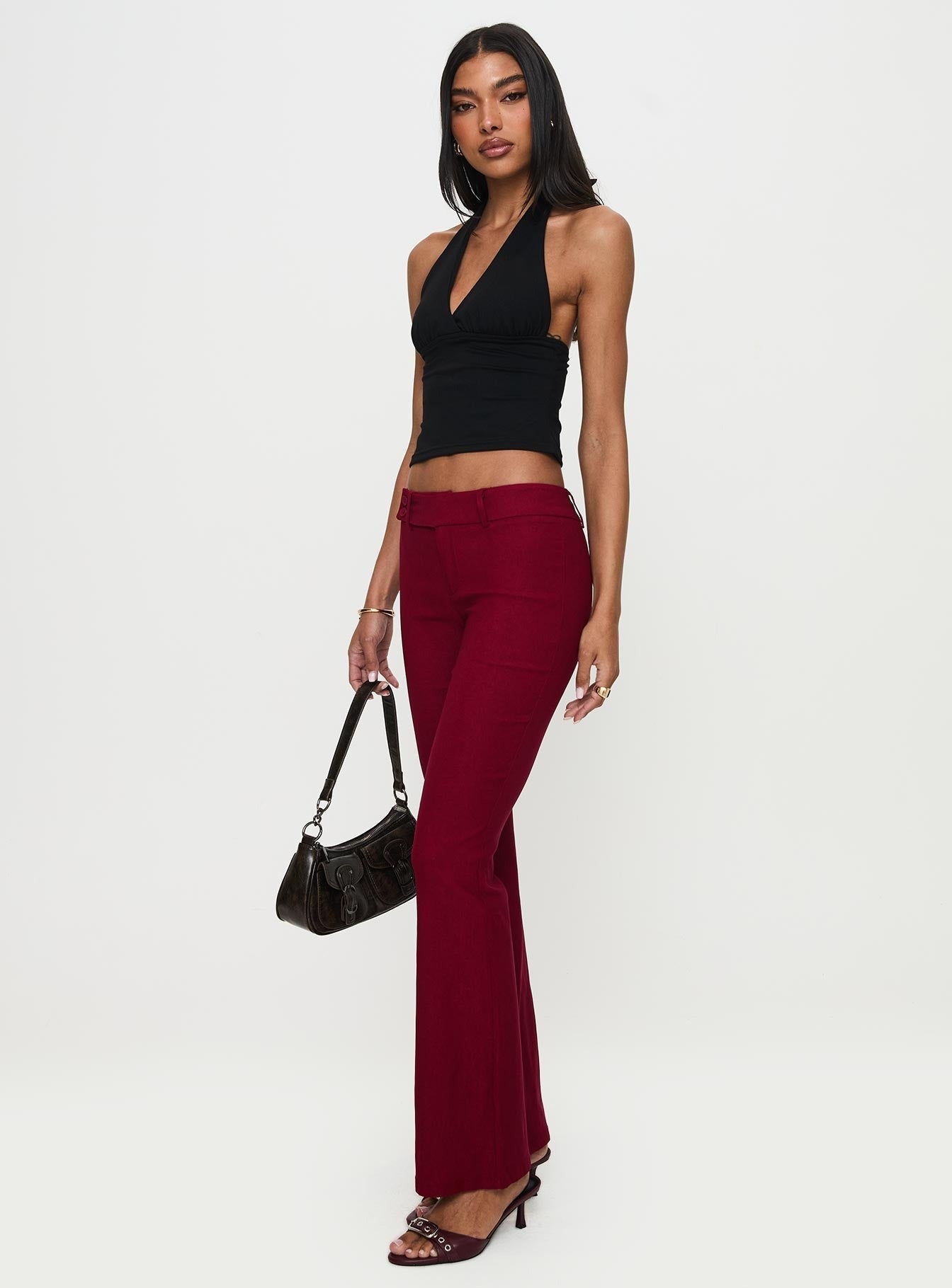 Kinkirk Flared Pants Burgundy Tall
