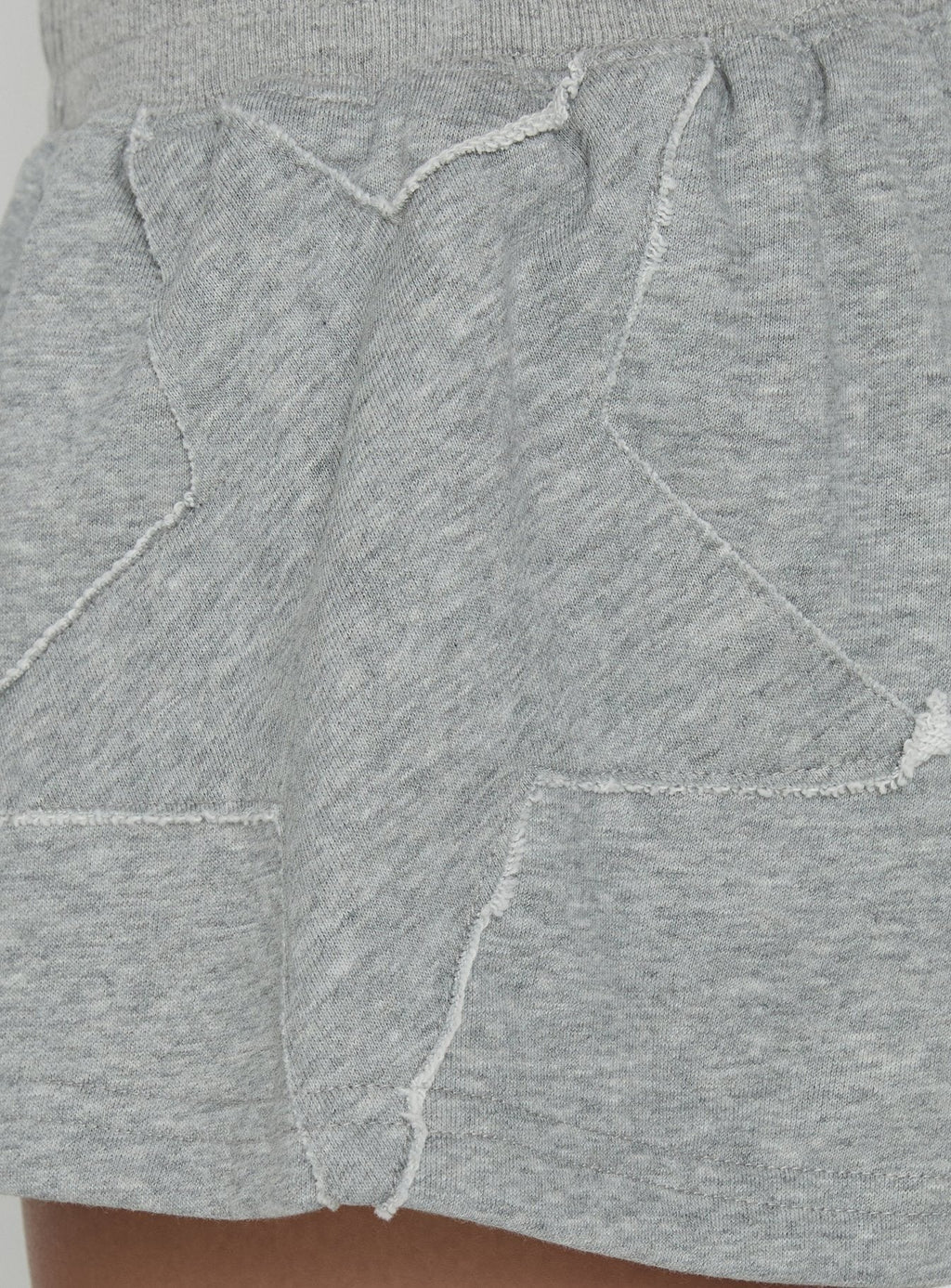 Kohdie Applique Fleece Micro Shorts Grey Marle