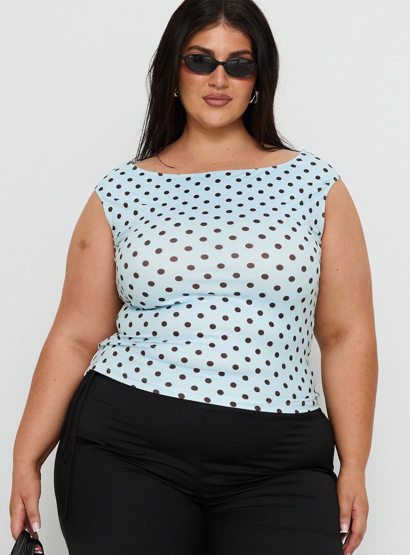 Cheirosa Off Shoulder Top Blue / Brown Curve