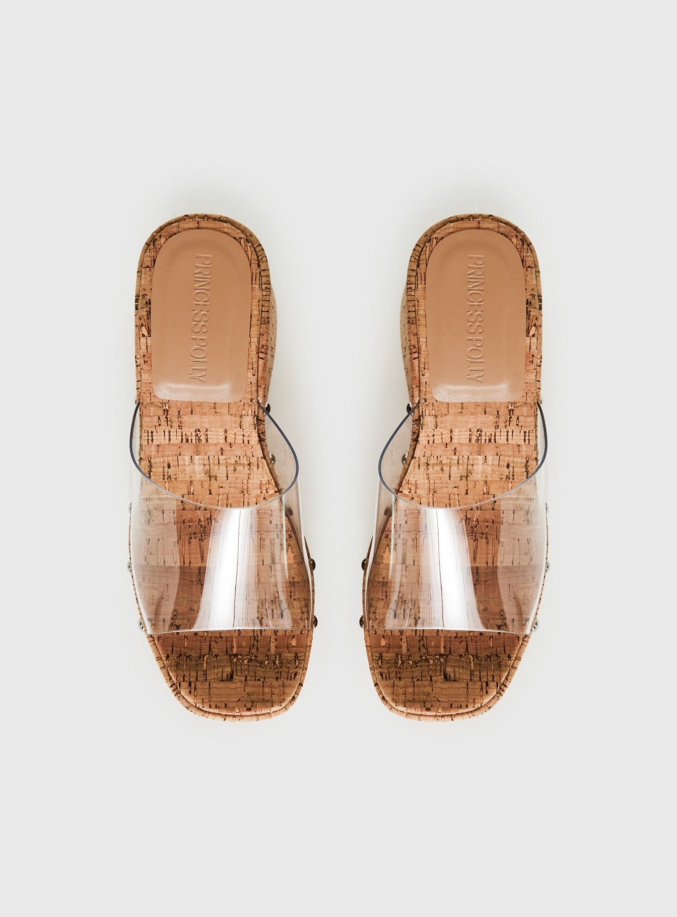 Pale Moonlight Platform Heels Cork / Clear