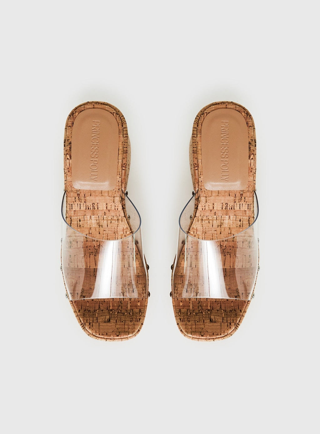 Pale Moonlight Platform Heels Cork / Clear