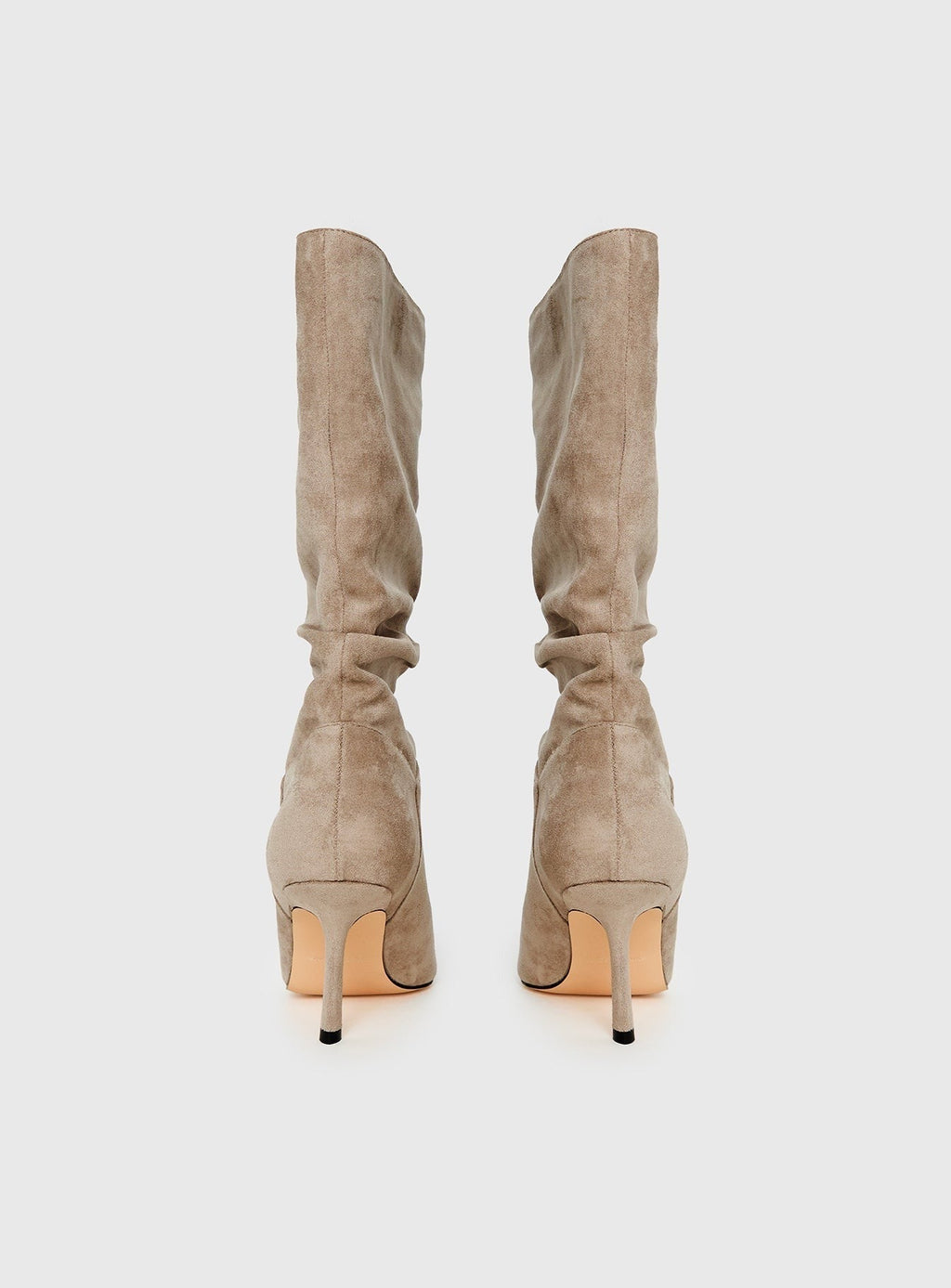 Such A Charmer Faux Suede Scrunch Boot Taupe