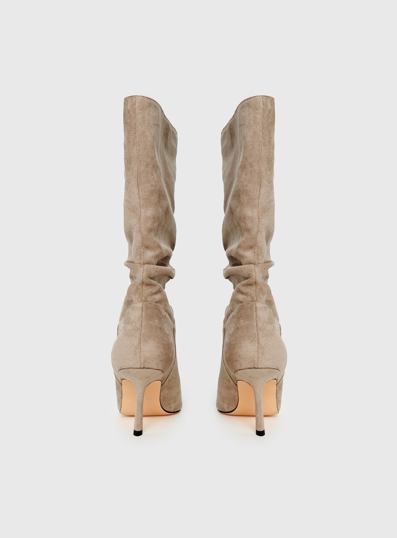 Such A Charmer Faux Suede Scrunch Boot Taupe
