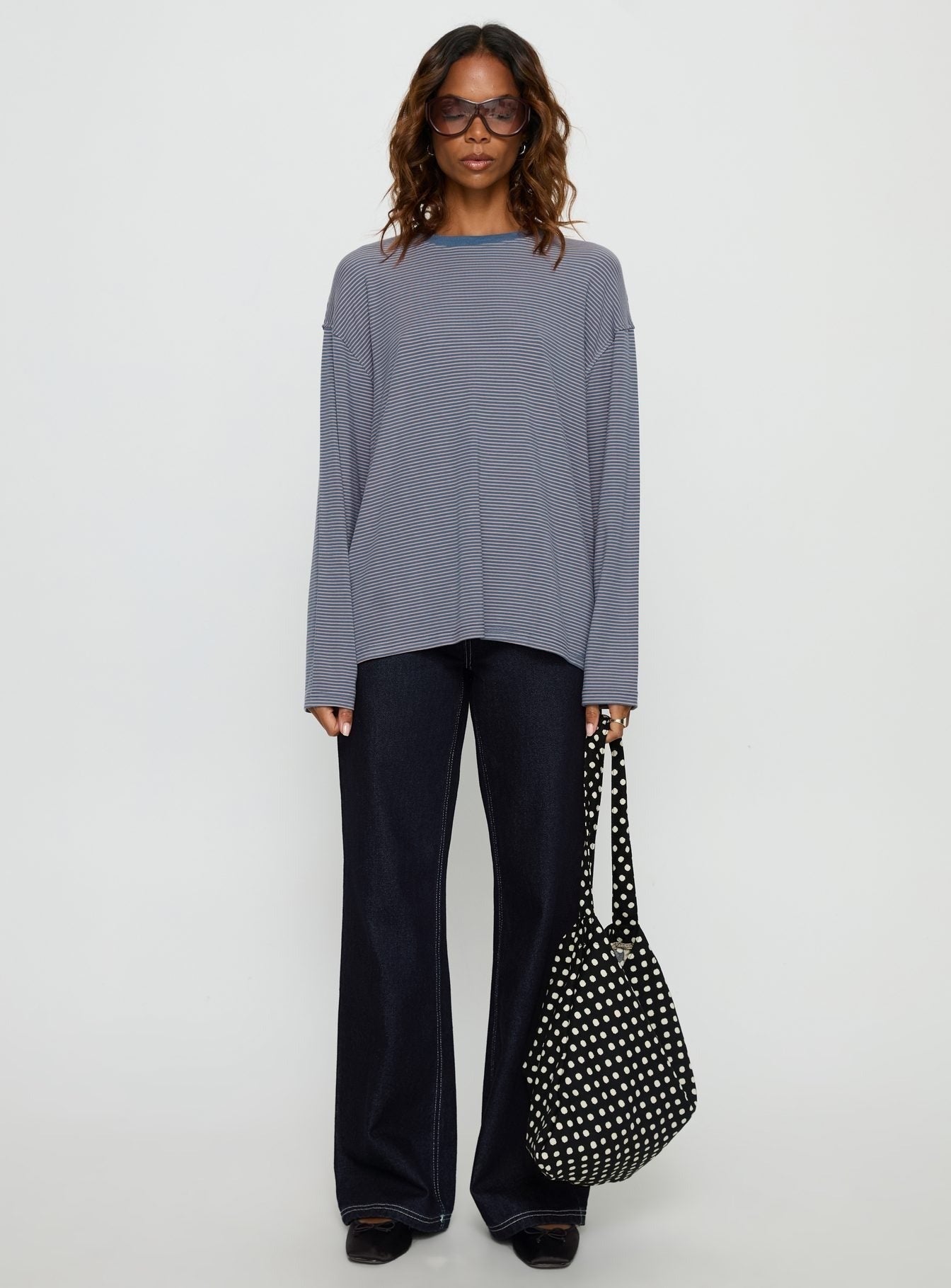 Marlah Long Sleeve Top Blue Stripe