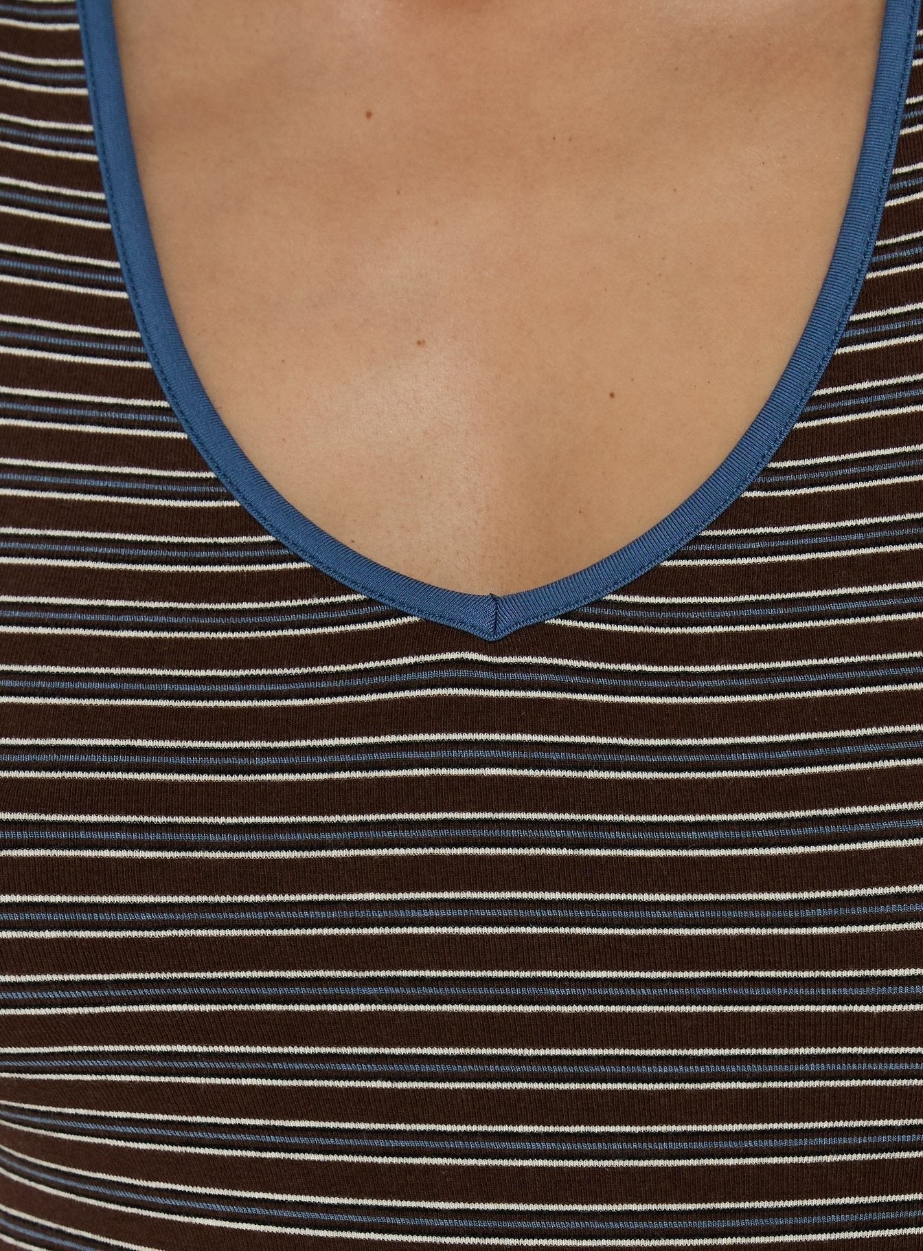 Truce V Neck Tank Top Multi Stripe