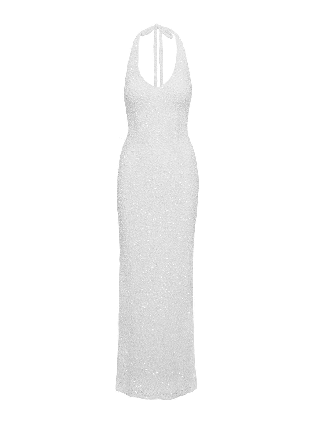 Moon And Back Boucle Sequin Maxi Dress White