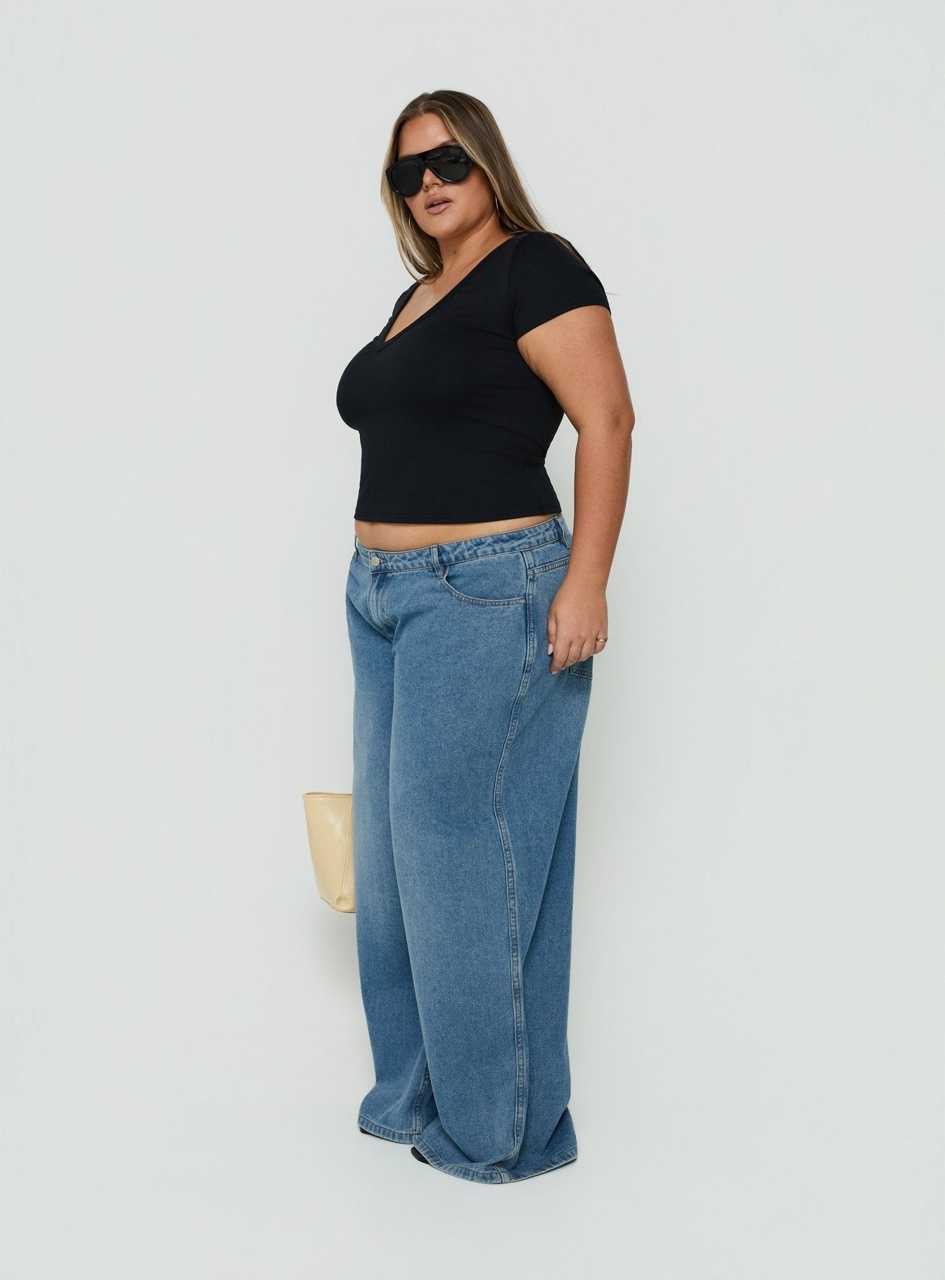 Ramos Low Rise Denim Jeans Bright Blue Wash Curve
