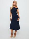 Lustrous Life Off Shoulder Set Navy