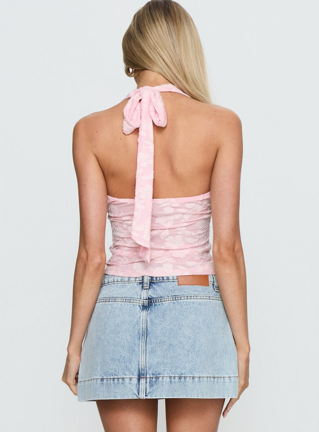 Kathline Halter Top Pink Floral