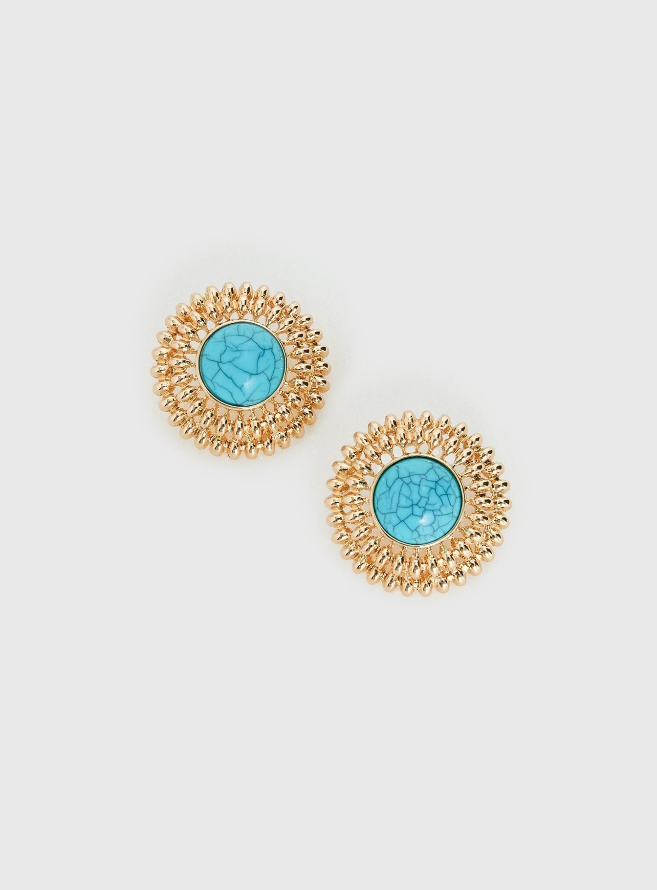 Sipriane Statement Earrings Gold / Turquoise