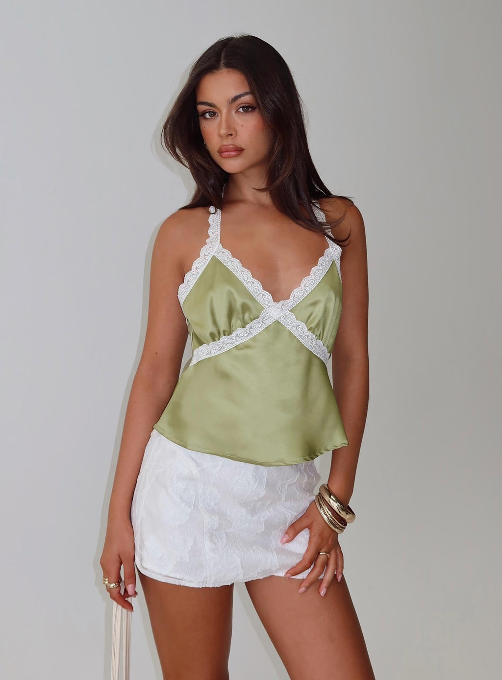 Breathless Embroidered Mini Skirt White
