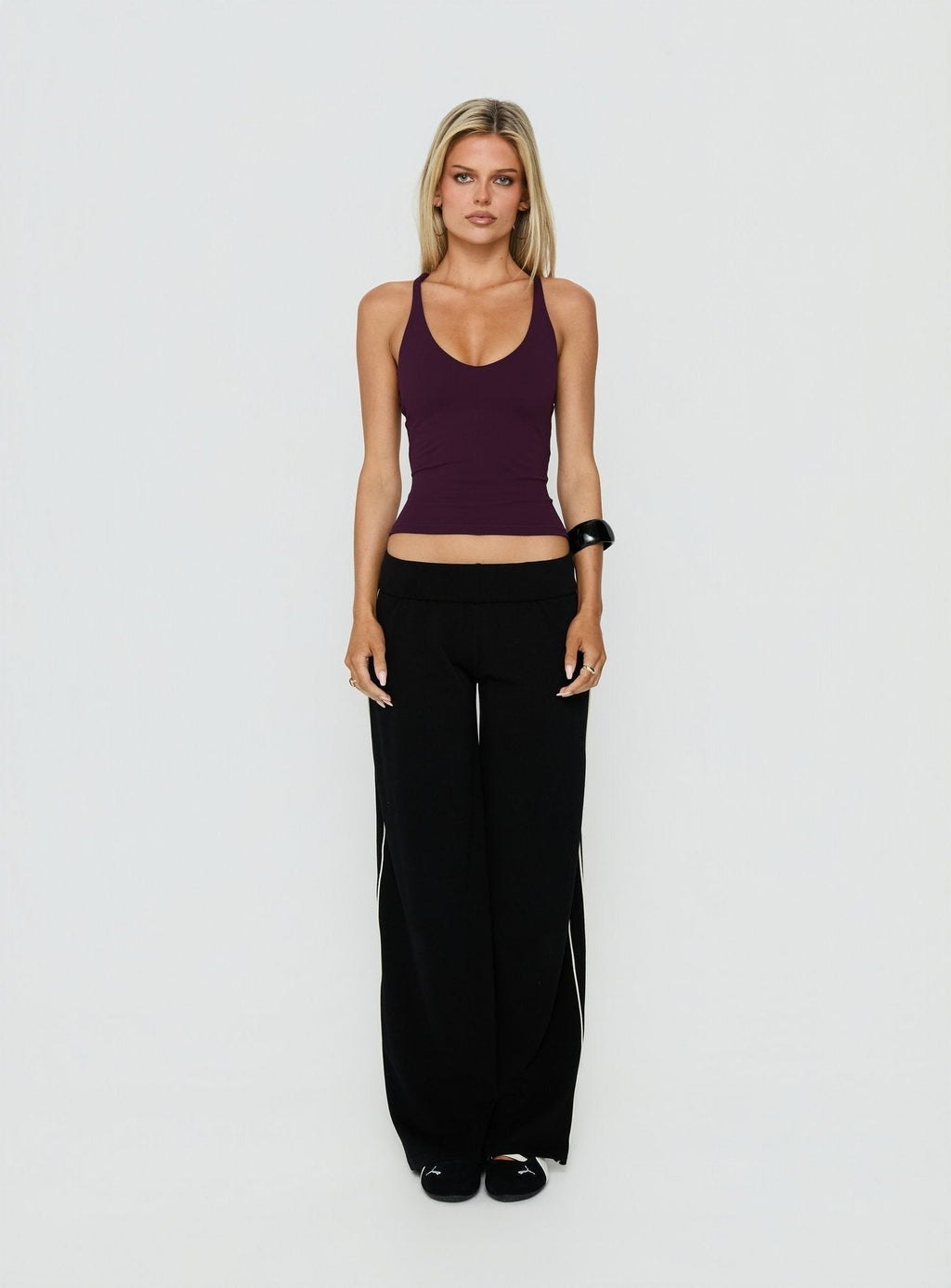 Pace Active Cross Back Tank Top Plum