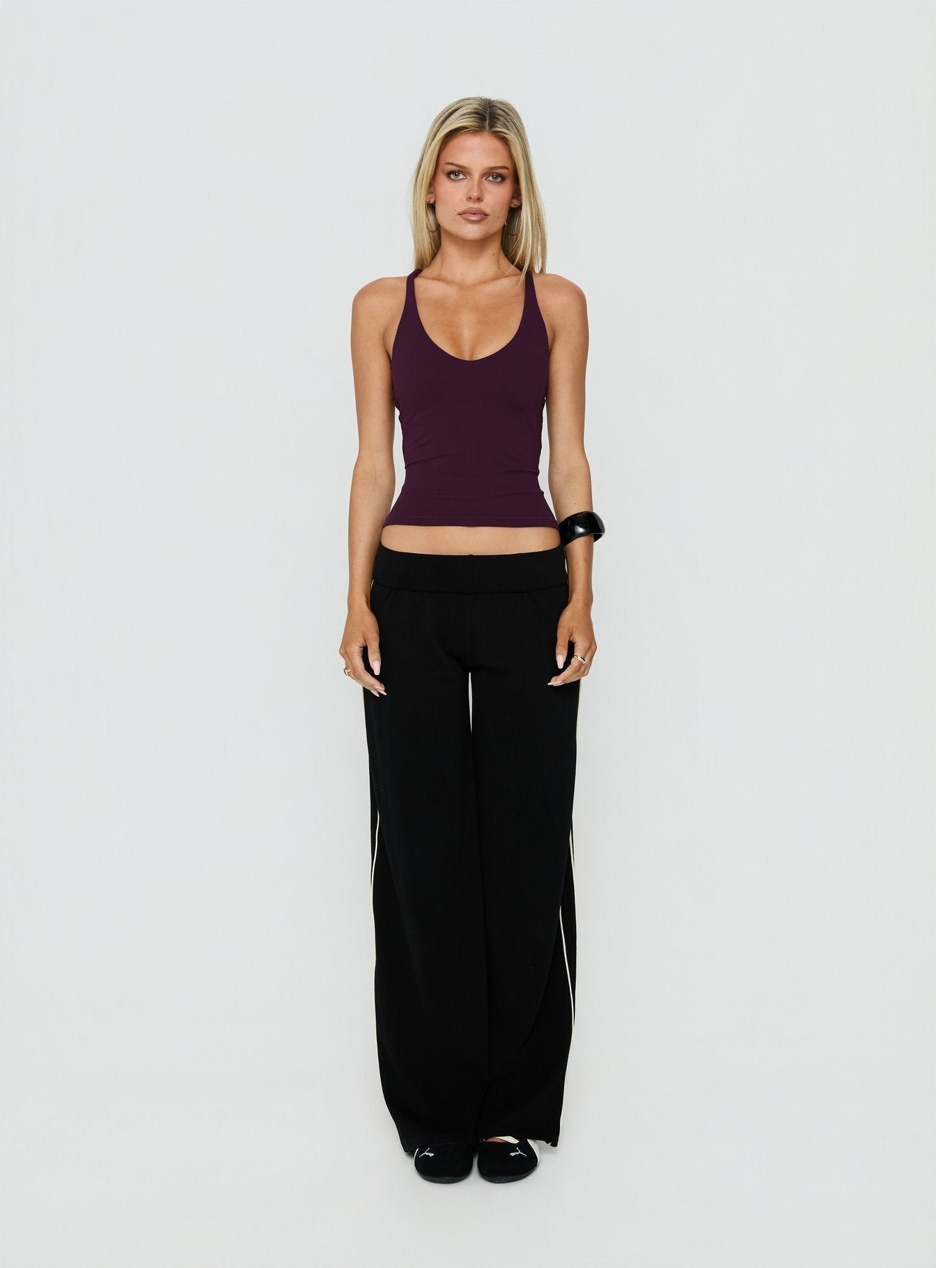 Pace Active Cross Back Tank Top Plum