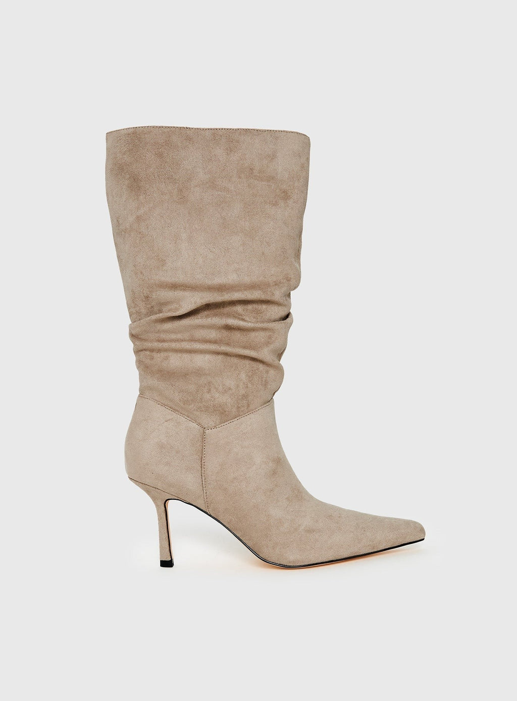 Such A Charmer Faux Suede Scrunch Boot Taupe