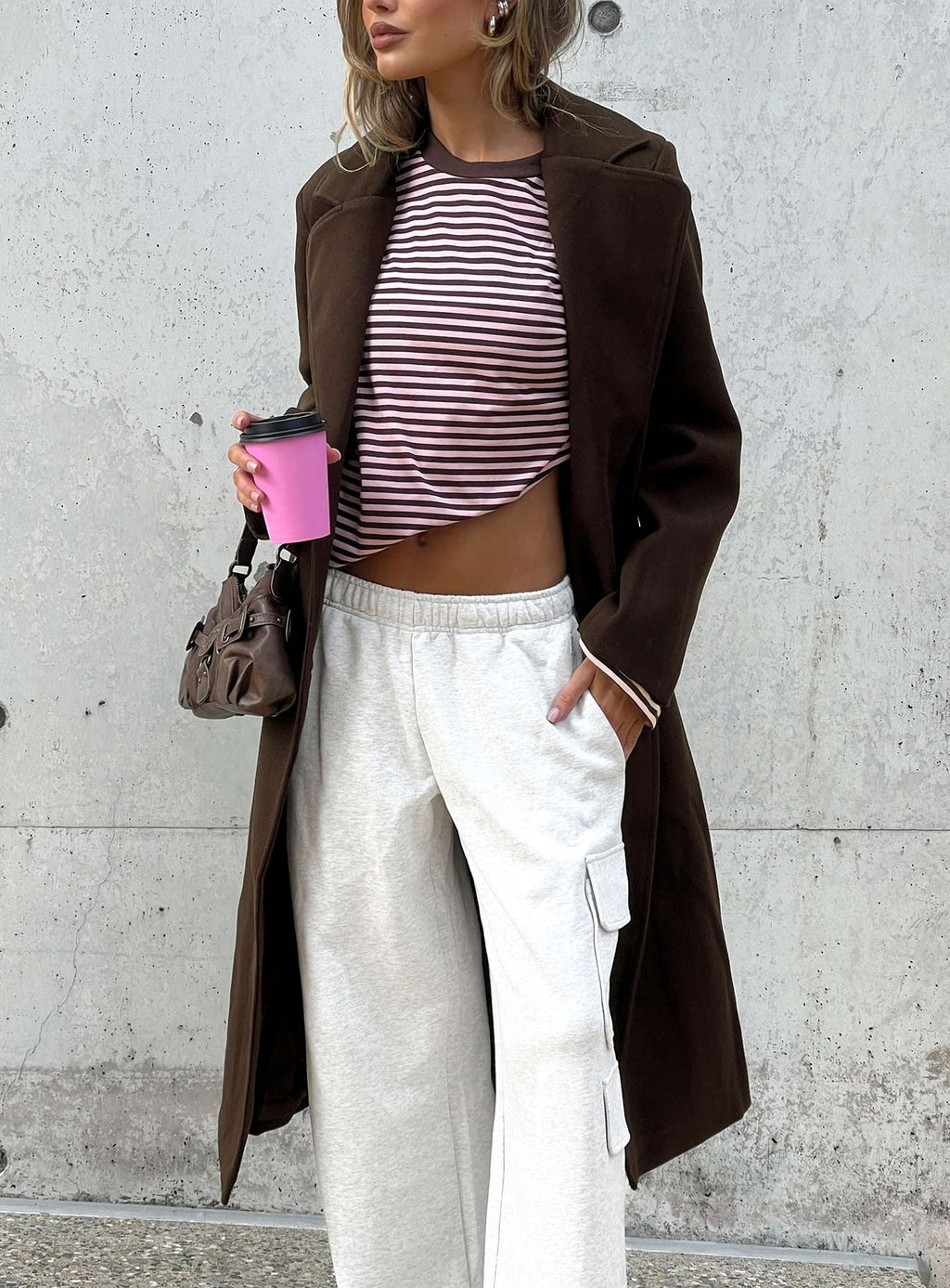 Prolific Longline Coat Brown