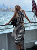 Allure Midi Skirt Noir Stripe