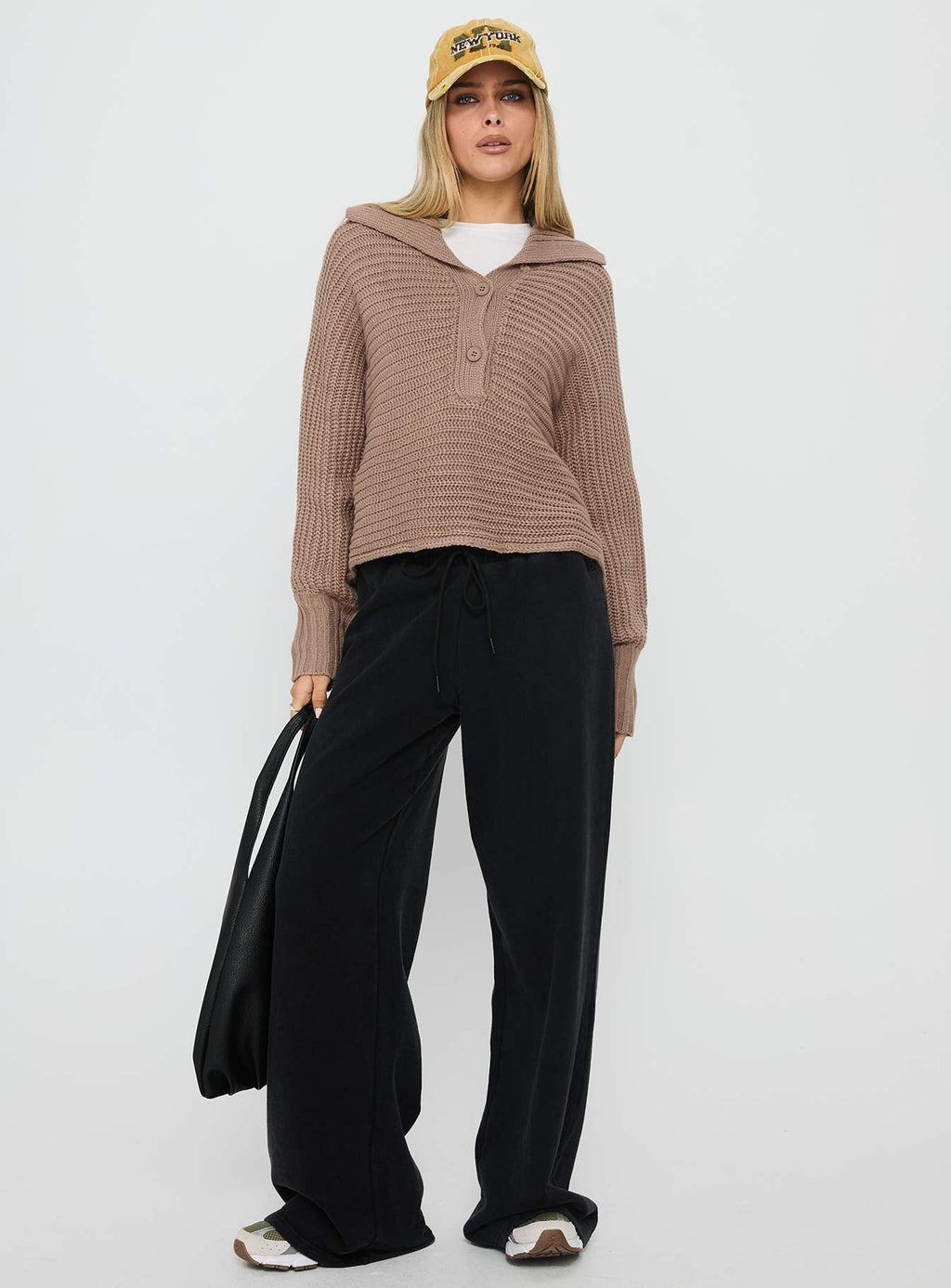 Bankside Collared Knit Sweater Brown