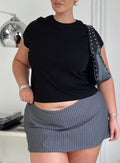 Can't Sleep Skort Charcoal Stripe Curve