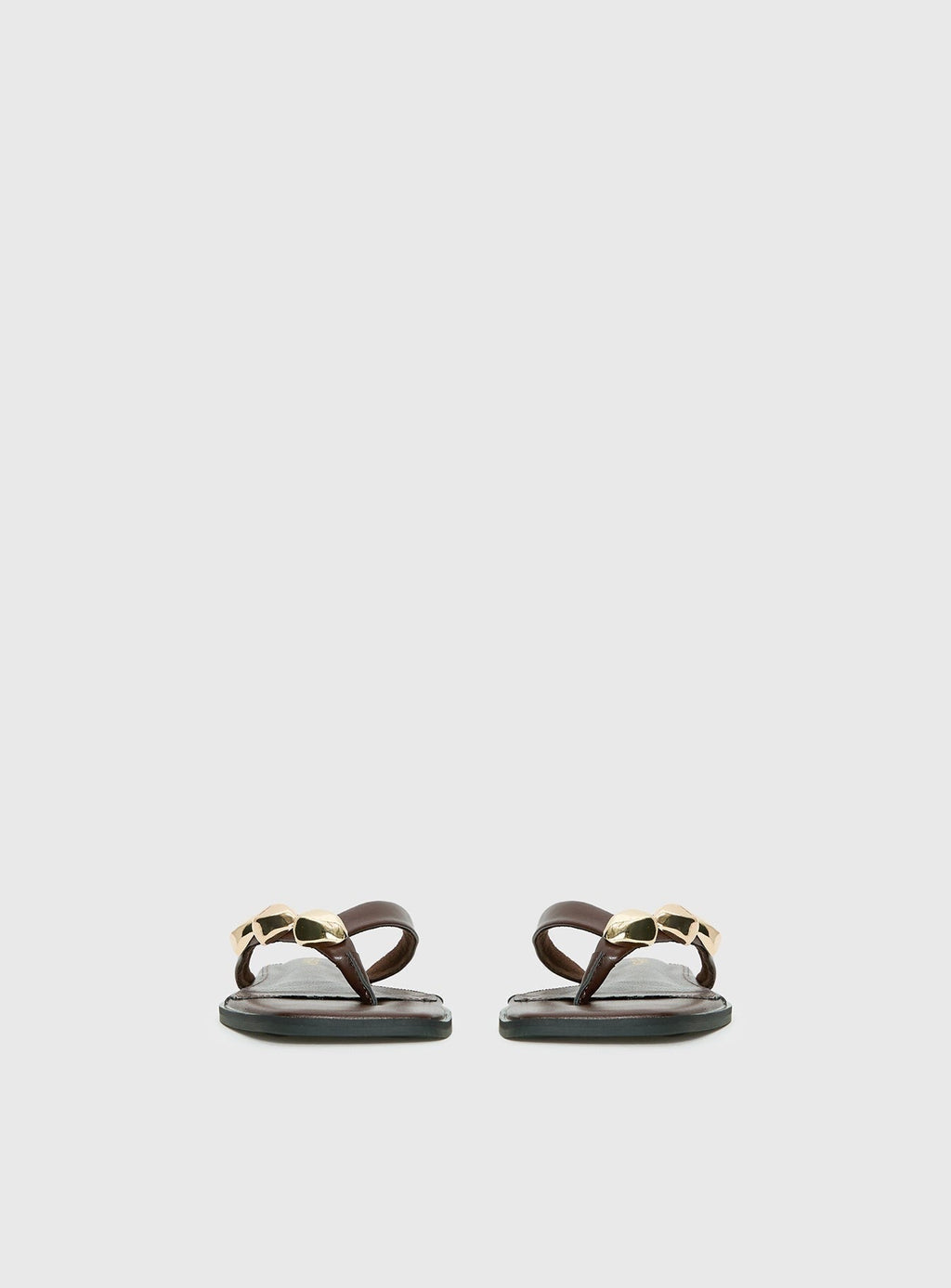 Therapy Guise Hardware Detail Sandals Brown / Gold