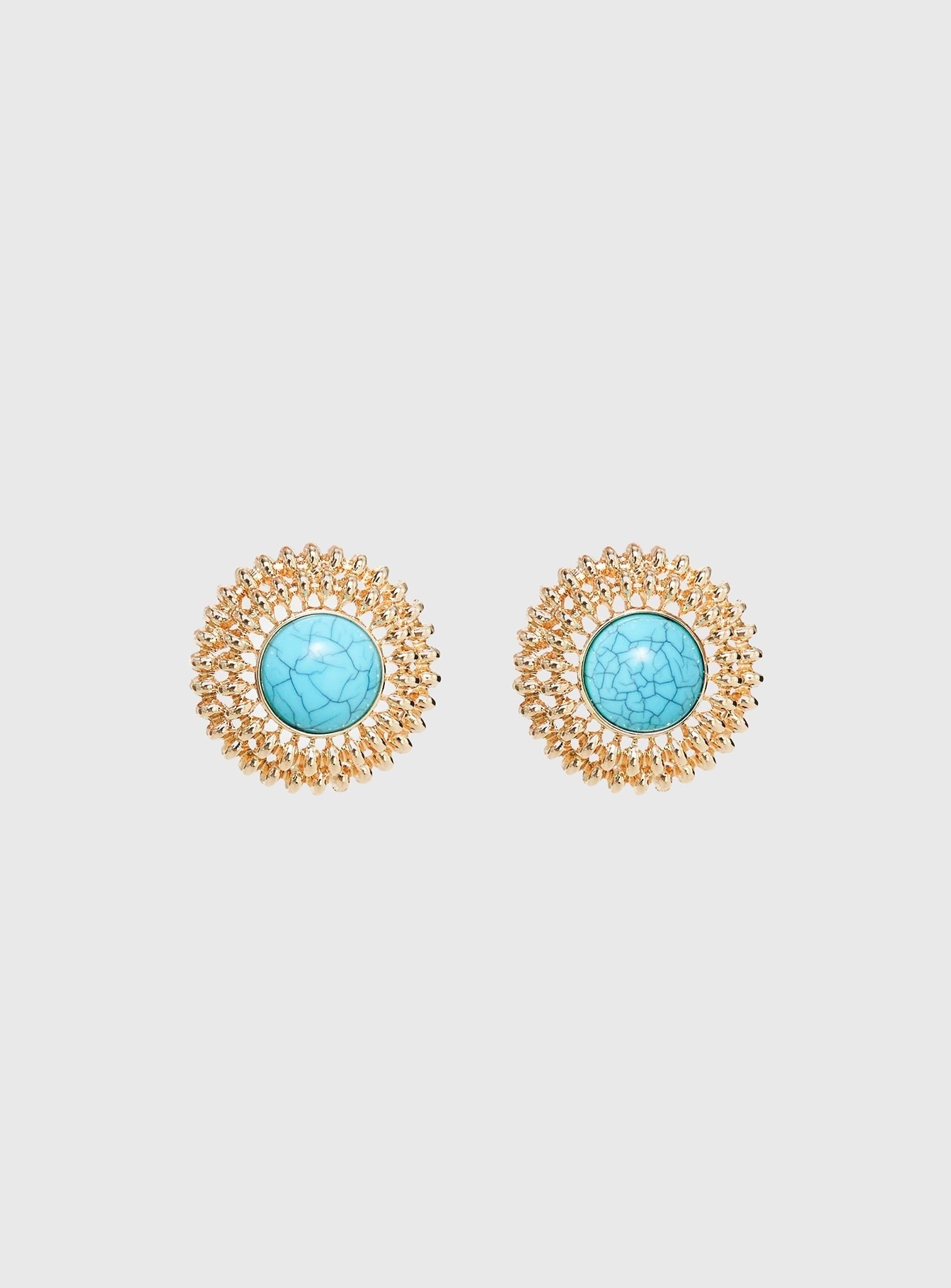 Sipriane Statement Earrings Gold / Turquoise