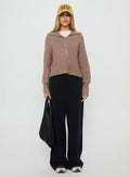 Bankside Collared Knit Sweater Brown