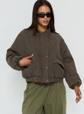 Stick Season Quilted Jacket Khaki