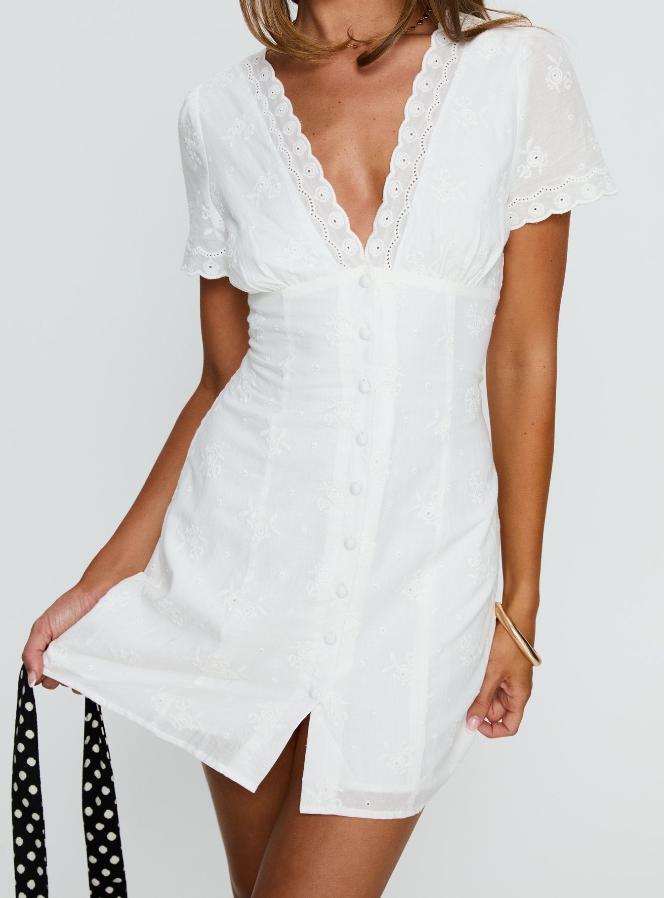 Emoree Anglaise Mini Dress White