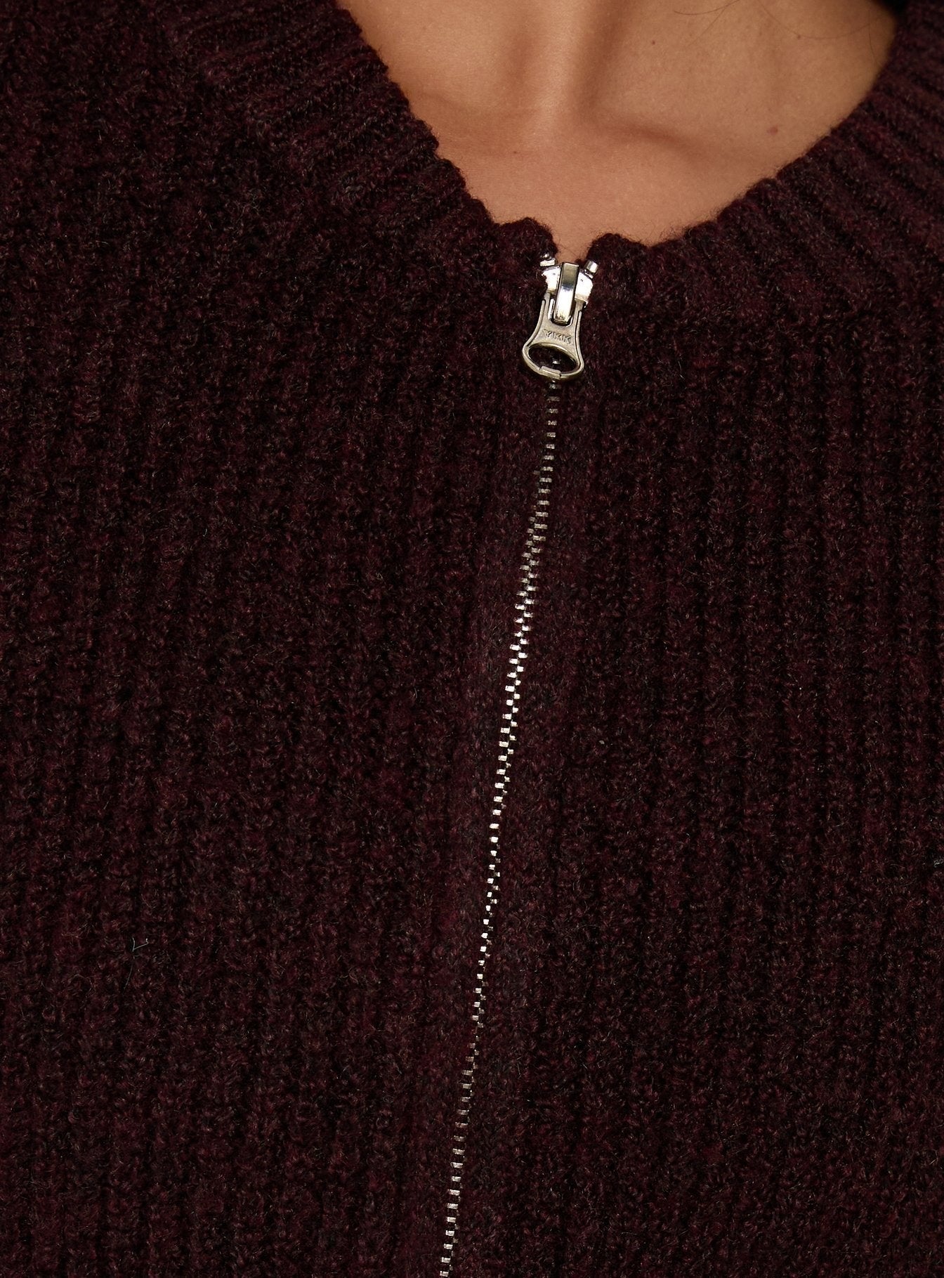 Lexene Zip Through Jumper Plum