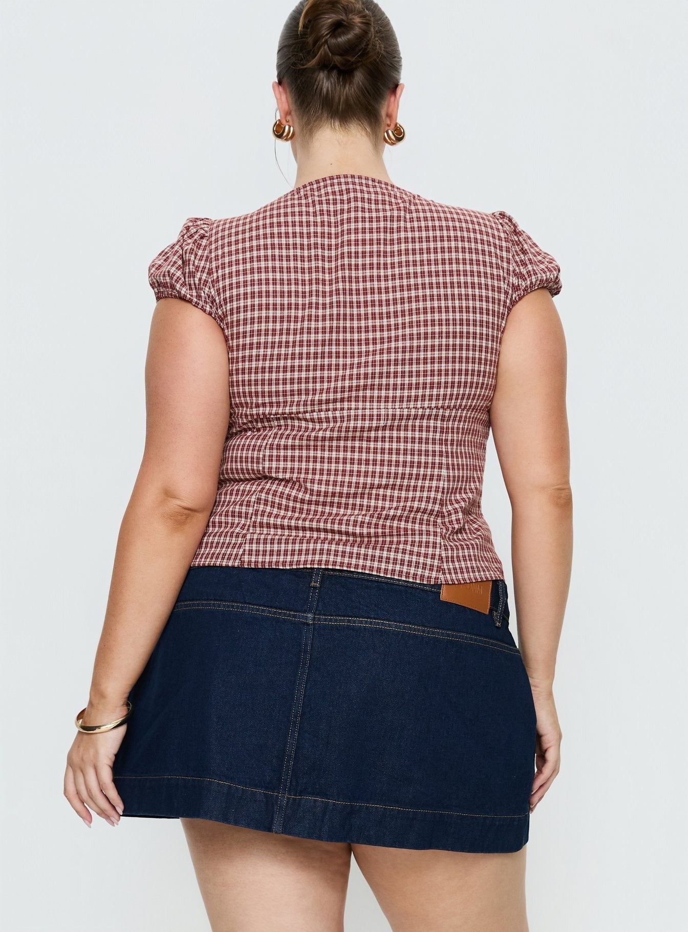 Warna Low Rise Denim Mini Skirt Dark Wash Curve