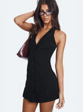 Vyxen Halter Mini Dress Black