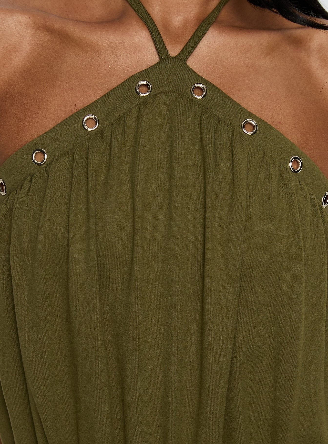 Sunnee Eyelet Detail Romper Green