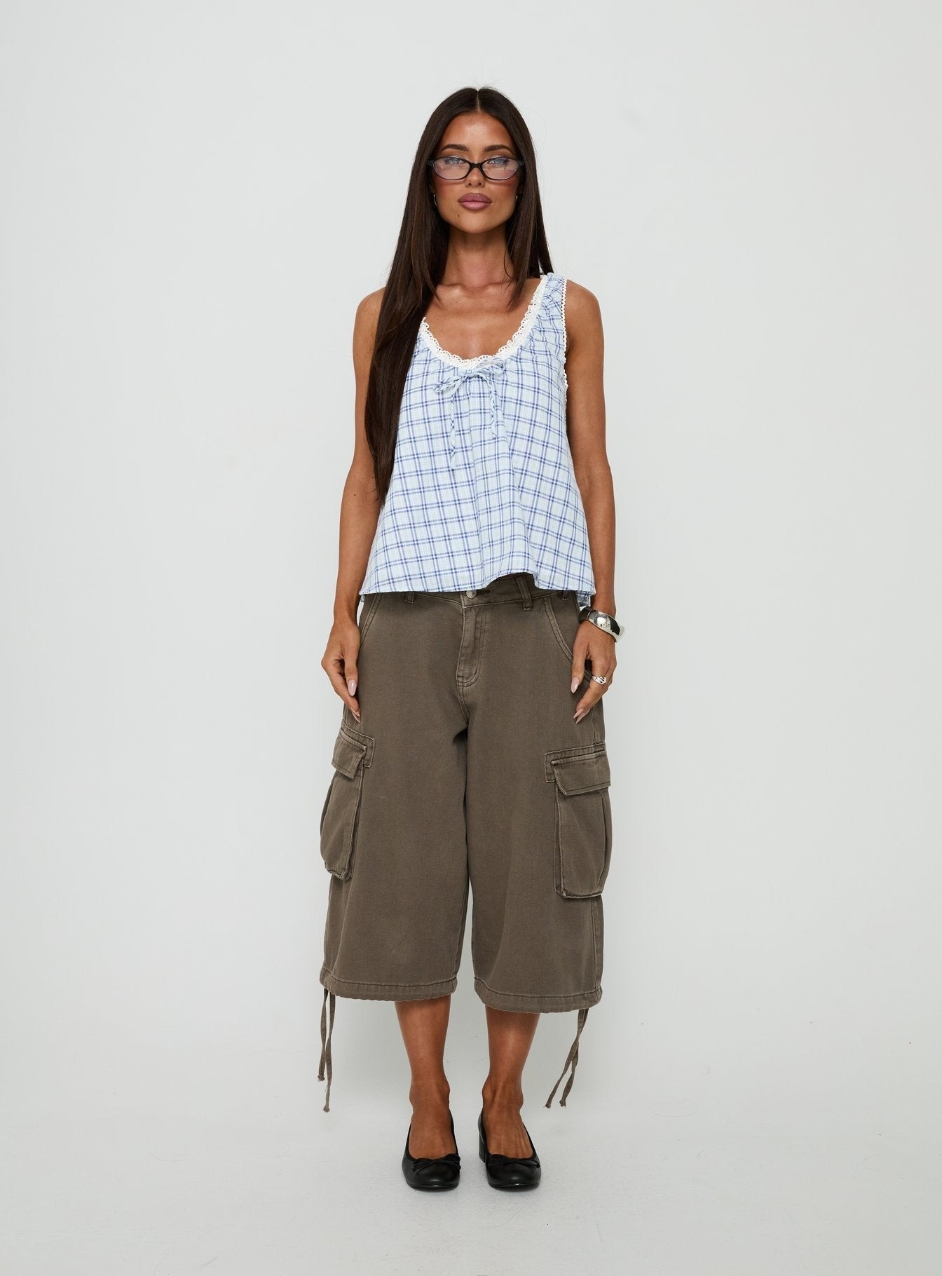 Antiquity Babydoll Top Multi Check