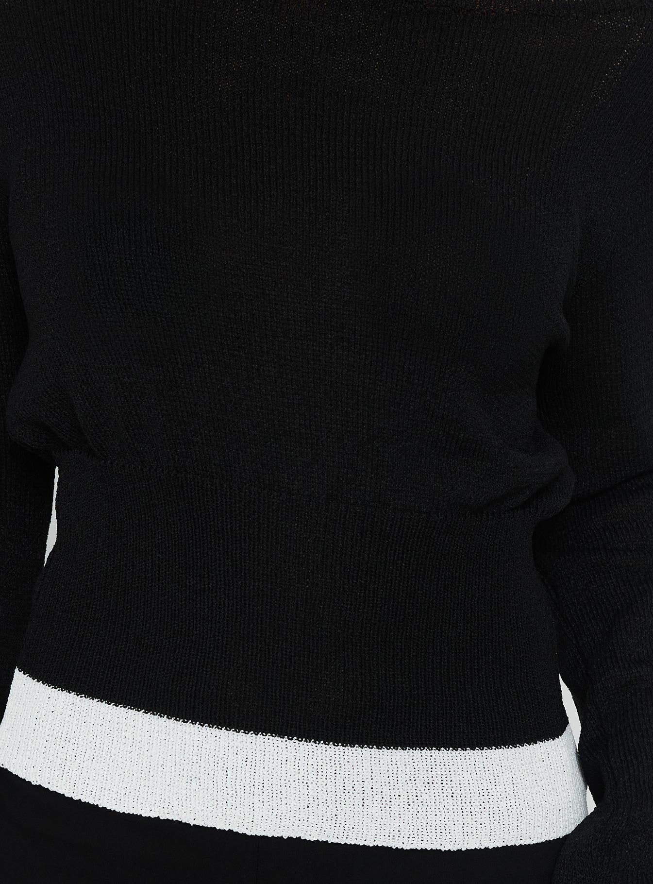Dresano Wide Neck Knit Sweater Black / White