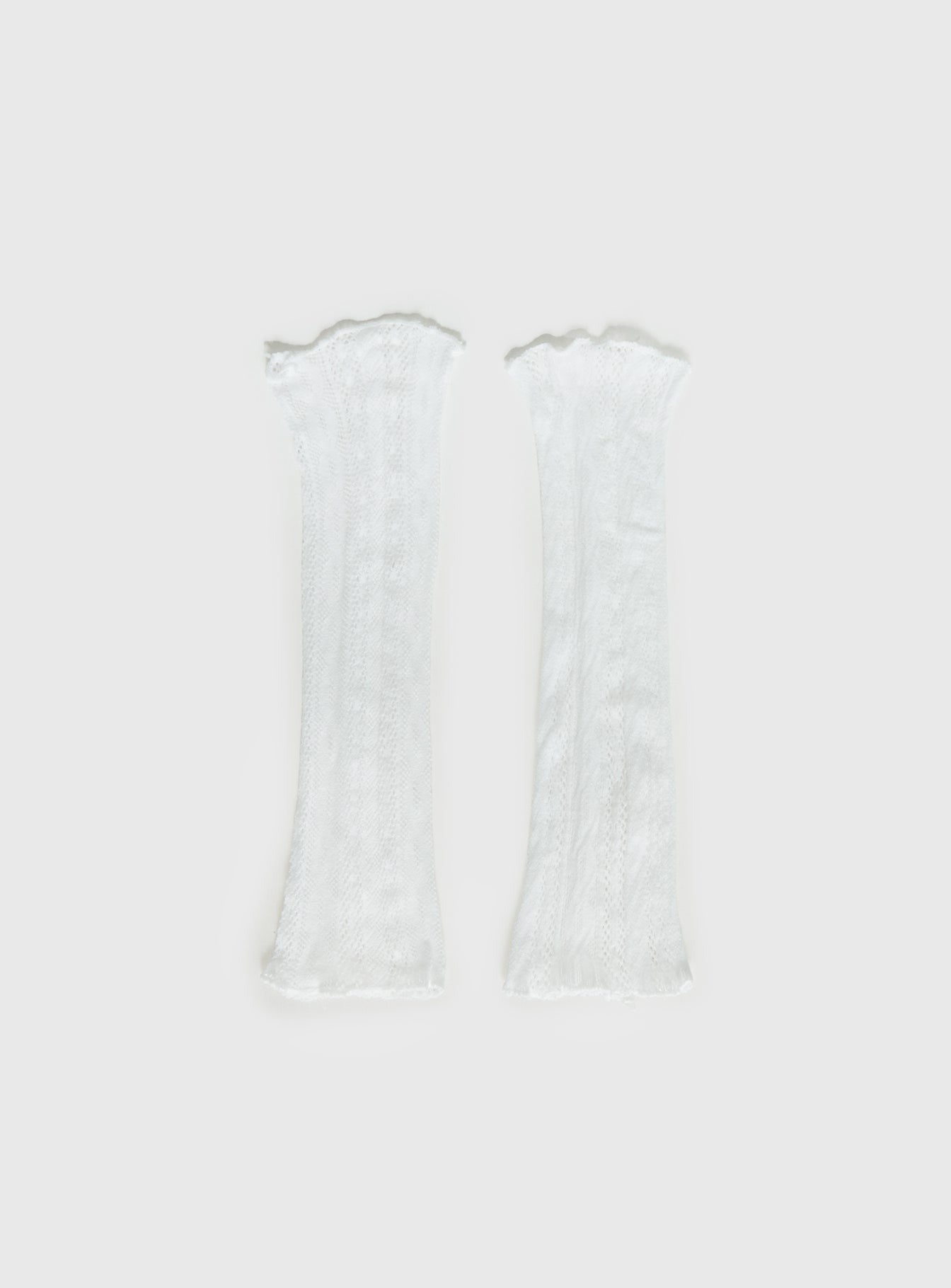 Westie Lace Leg Warmers White