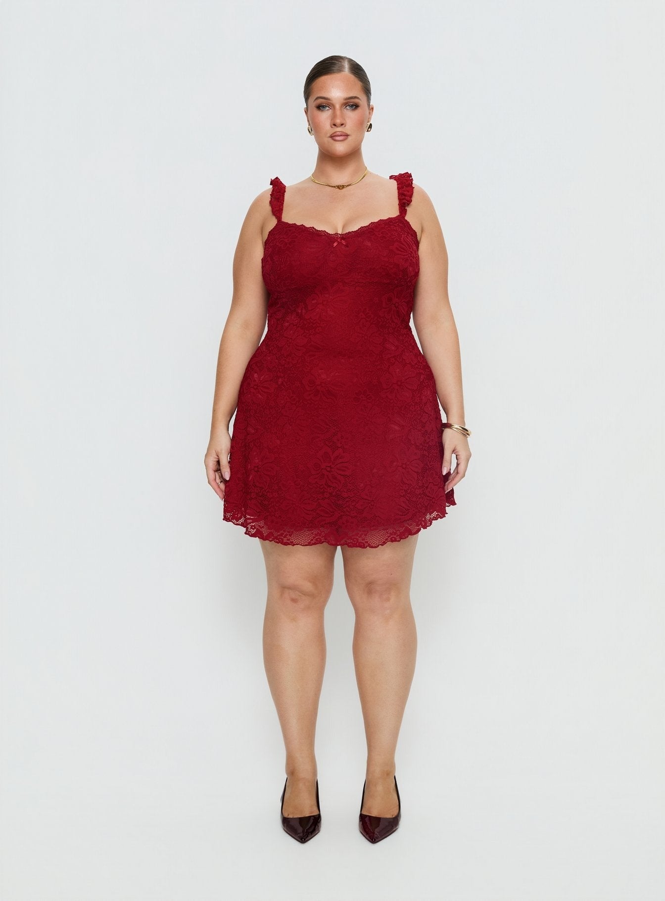 Beacall Mini Dress Red Curve