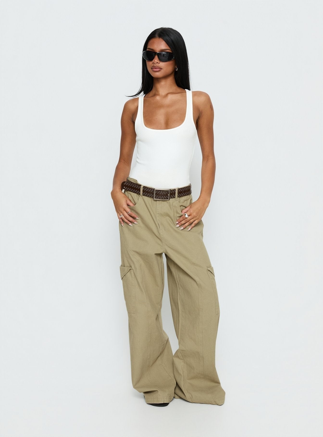 Sylene Pocket Detail Cargo Pants Khaki