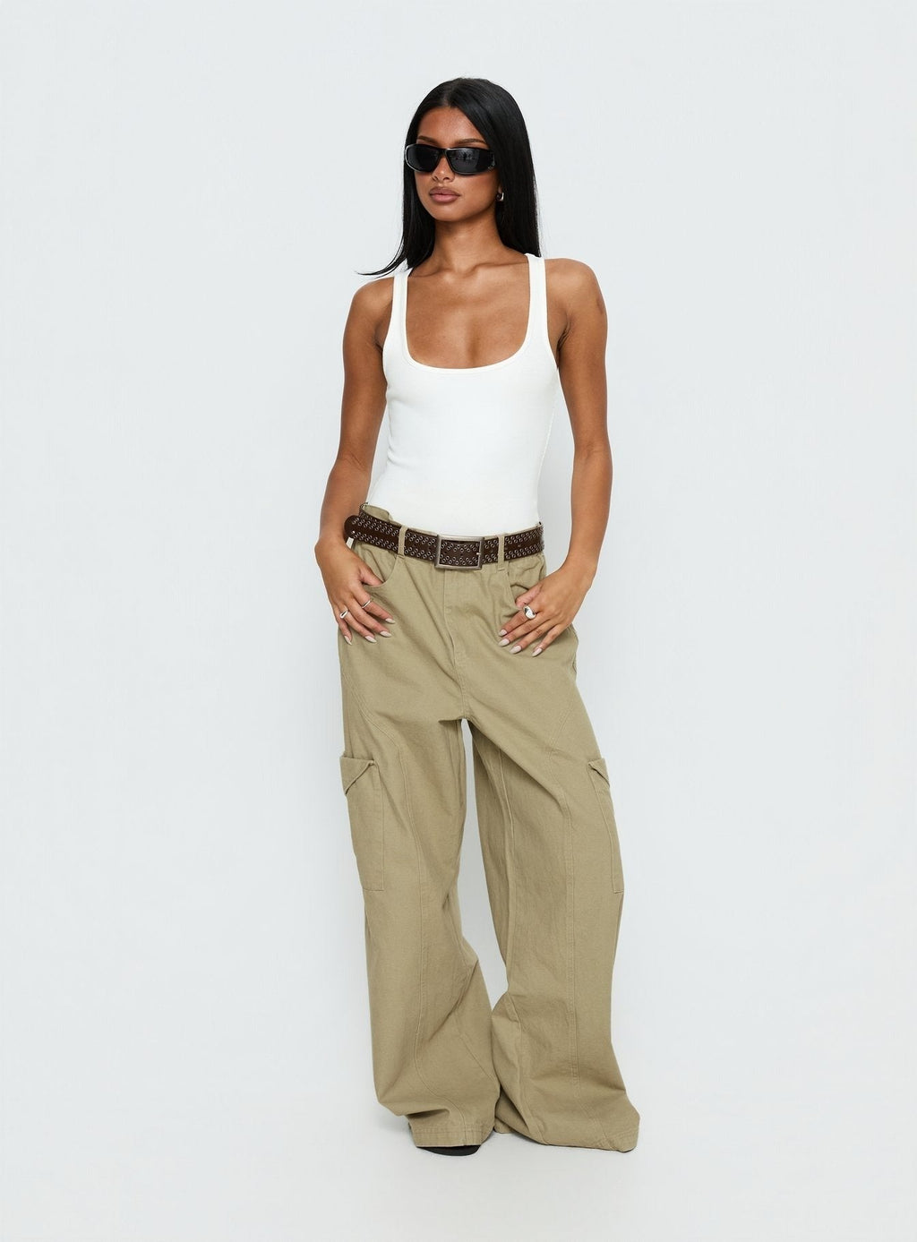 Sylene Pocket Detail Cargo Pants Khaki