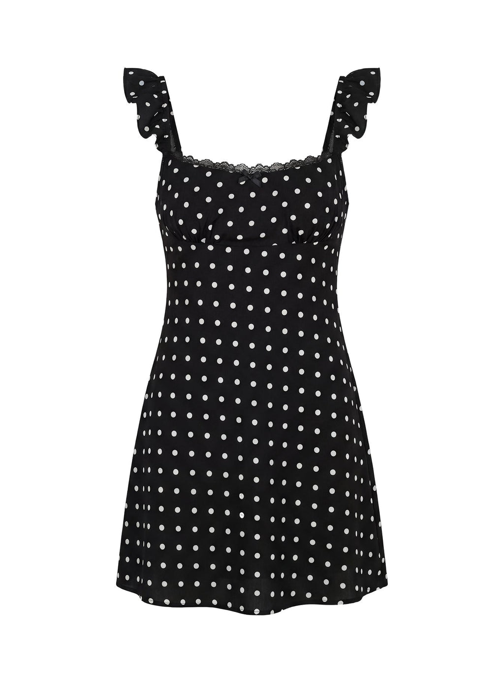 Beacall Mini Dress Black Polka Dot