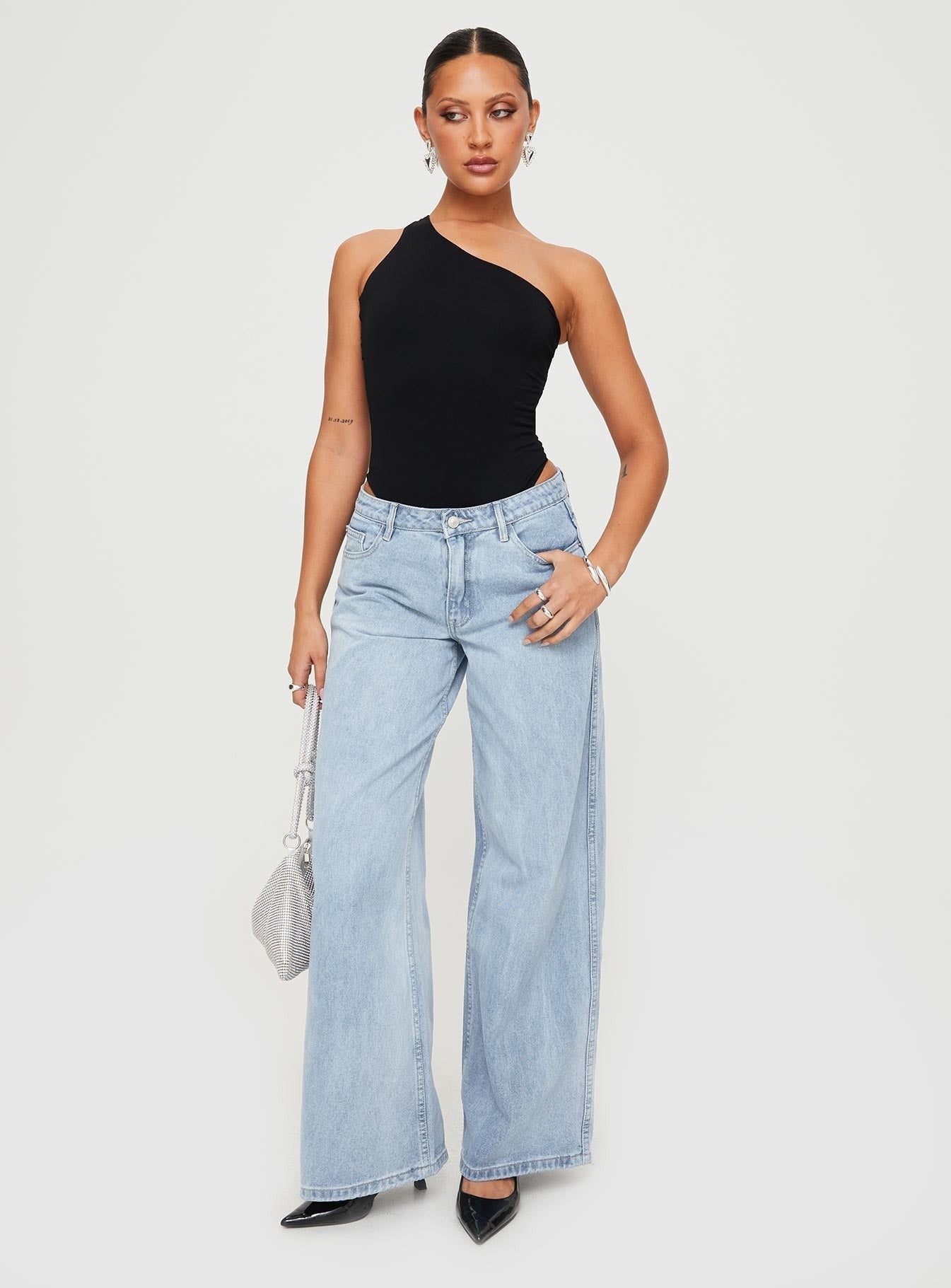 Ramos Low Rise Wide Leg Jeans Light Blue Wash Tall