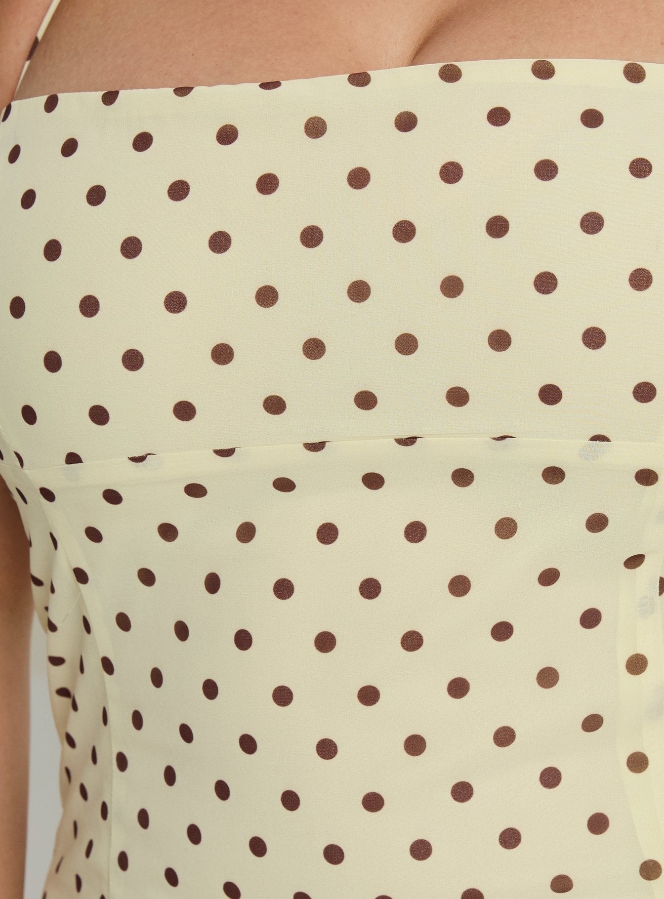 Delamere Mini Dress Yellow / Brown Polka Curve