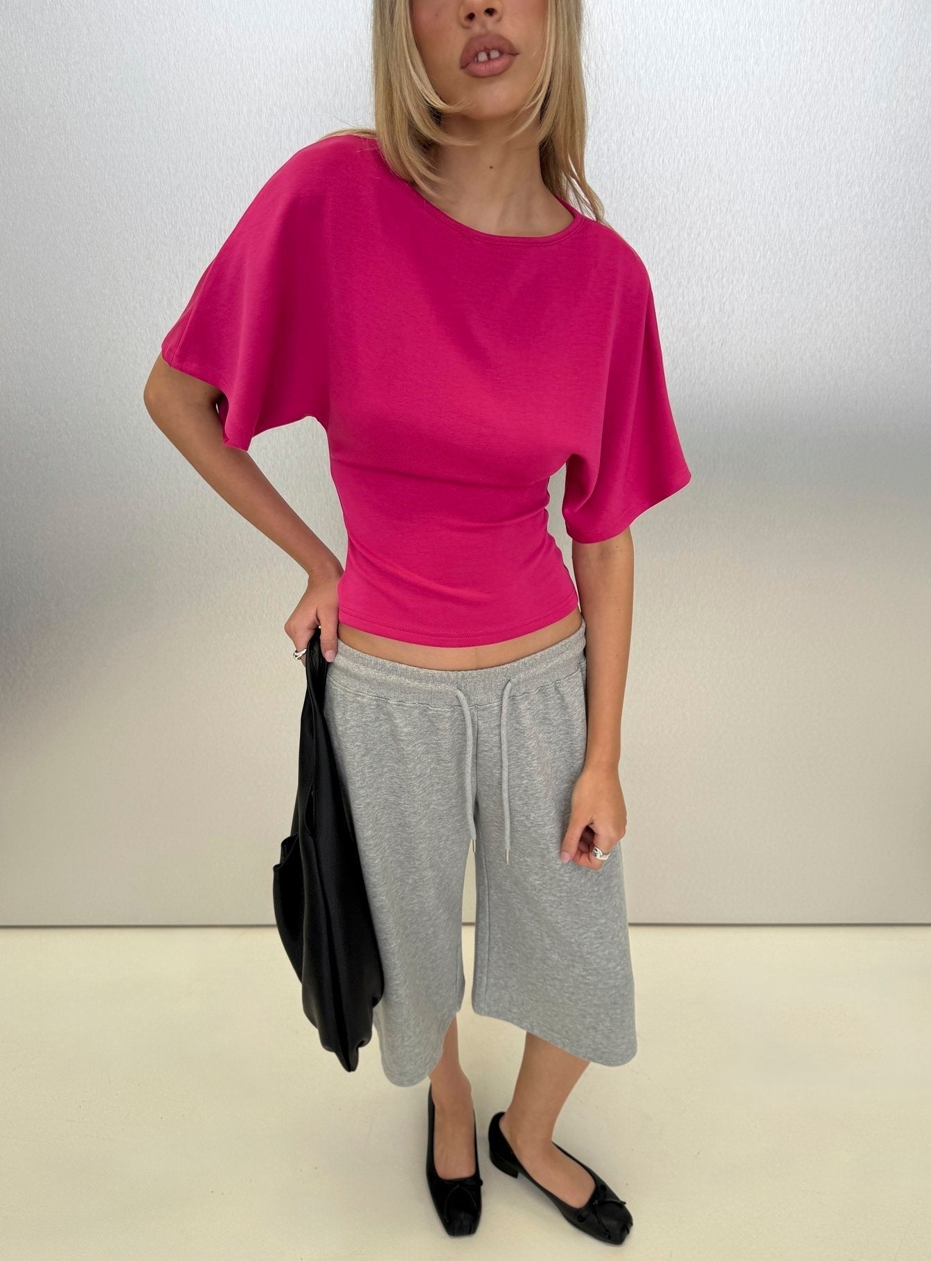 Arazia Cinched Short Sleeve Top Berry