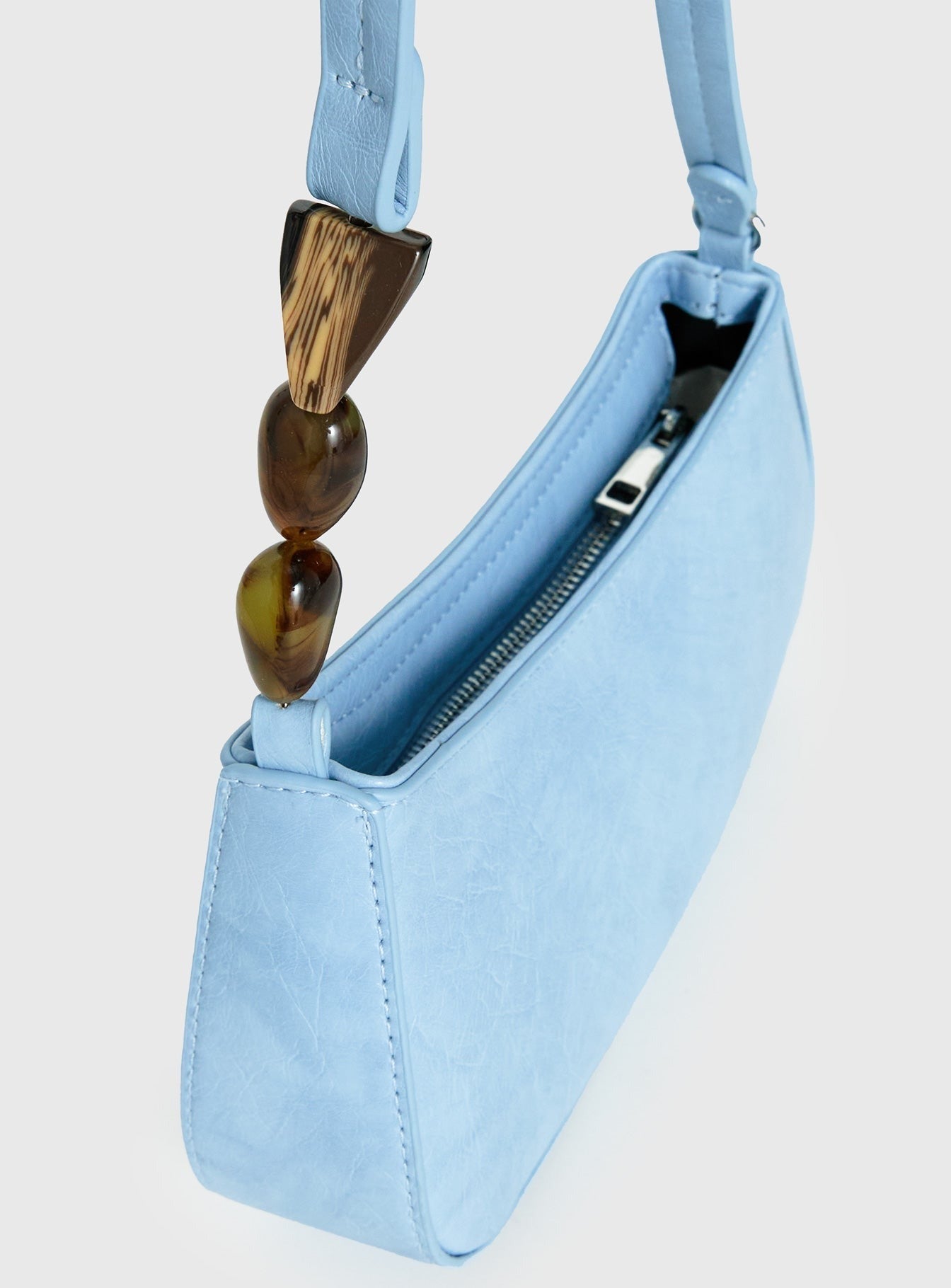 Contradiction Bead Detail Shoulder Bag Blue