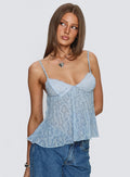 Zami Pleat Top Blue Floral