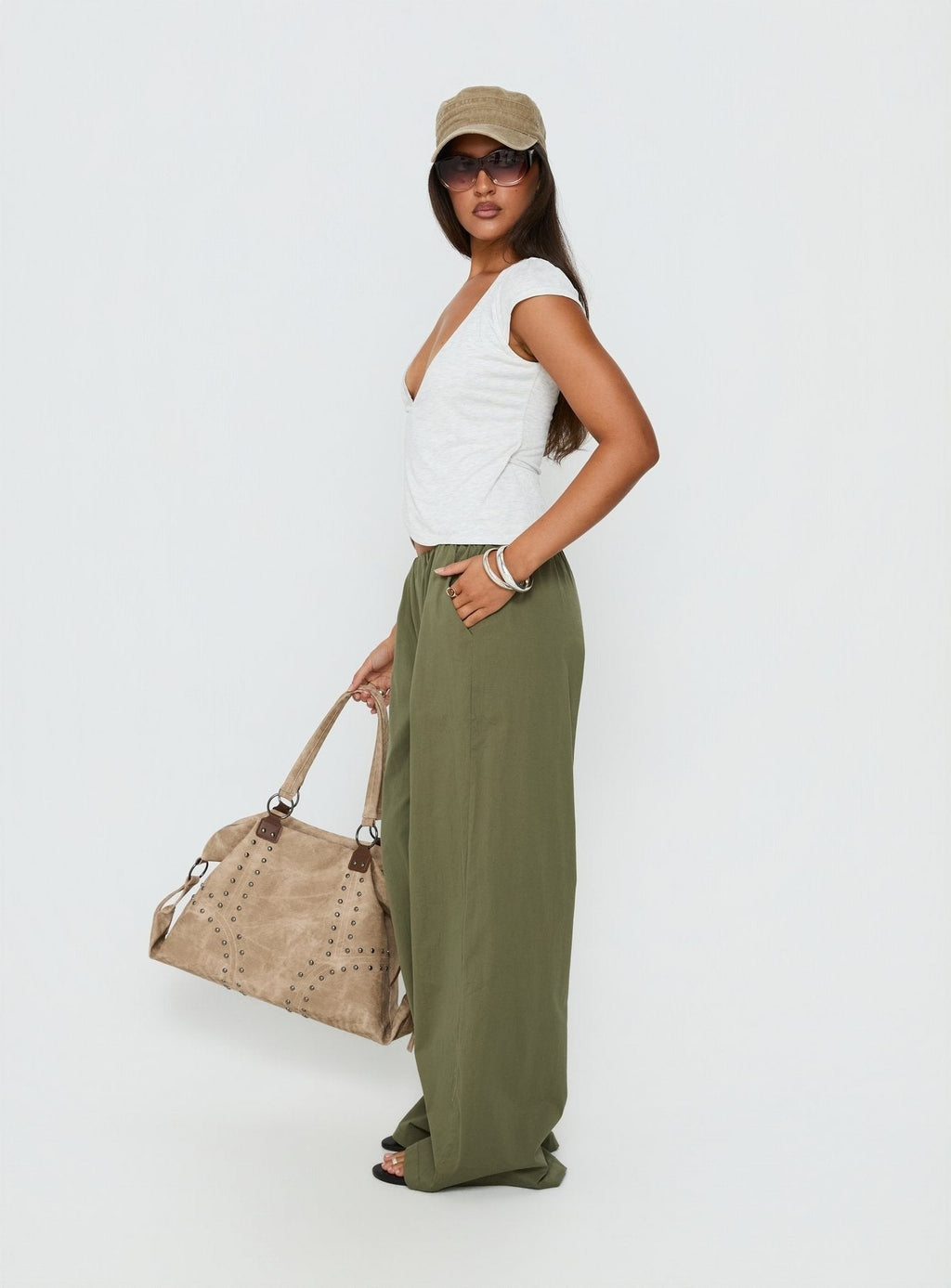Stefanee Short Sleeve Wrap Top Light Grey Marle