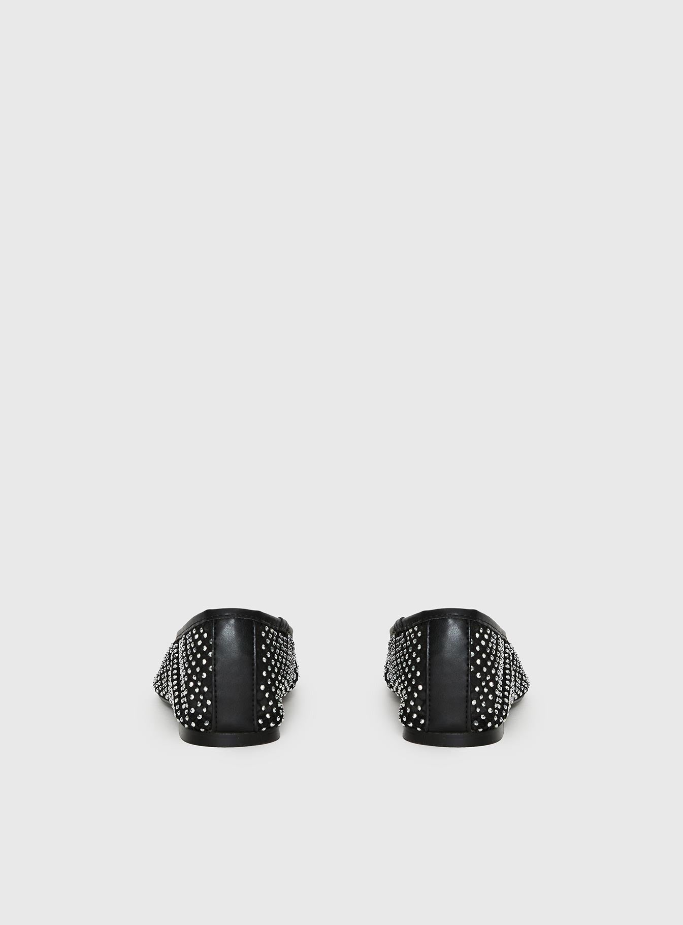 Cerelia Sheer Diamonte Ballet Flats Black